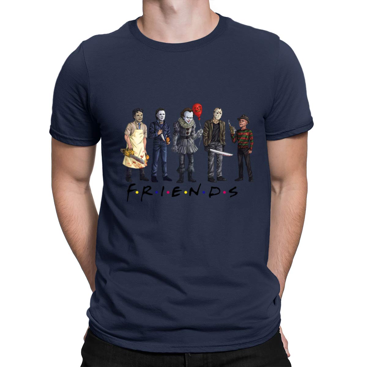 Horror Friends T-Shirt - Michael Myers Halloween Movie Shirt - Scary Funny Gift for Men - Perfect for Halloween Parties & Horror Movie Nights