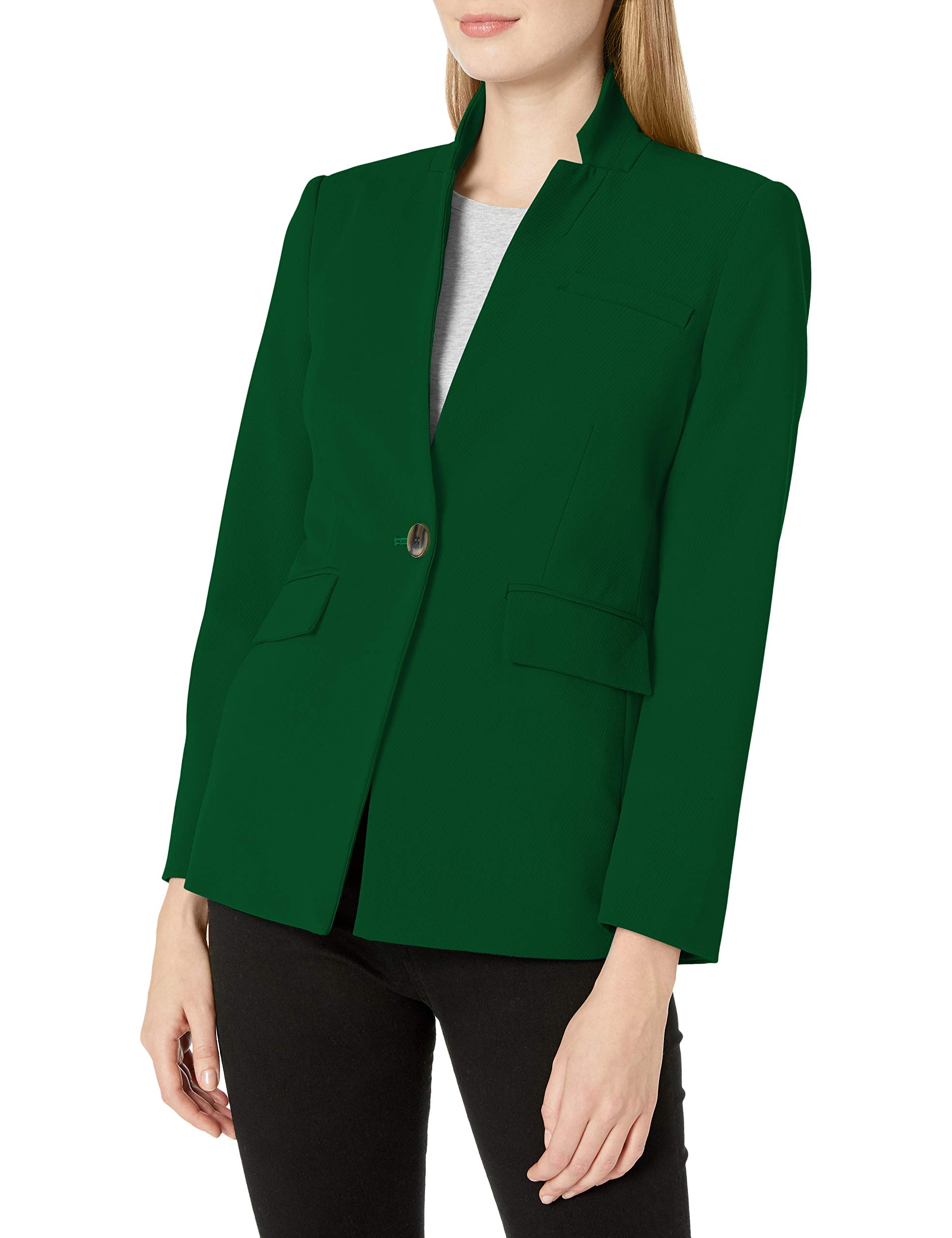 Vince Camuto Women's Textured Twill Stand Collar Blazer Jacket for Work & Office | Professional Business Attire for Women
