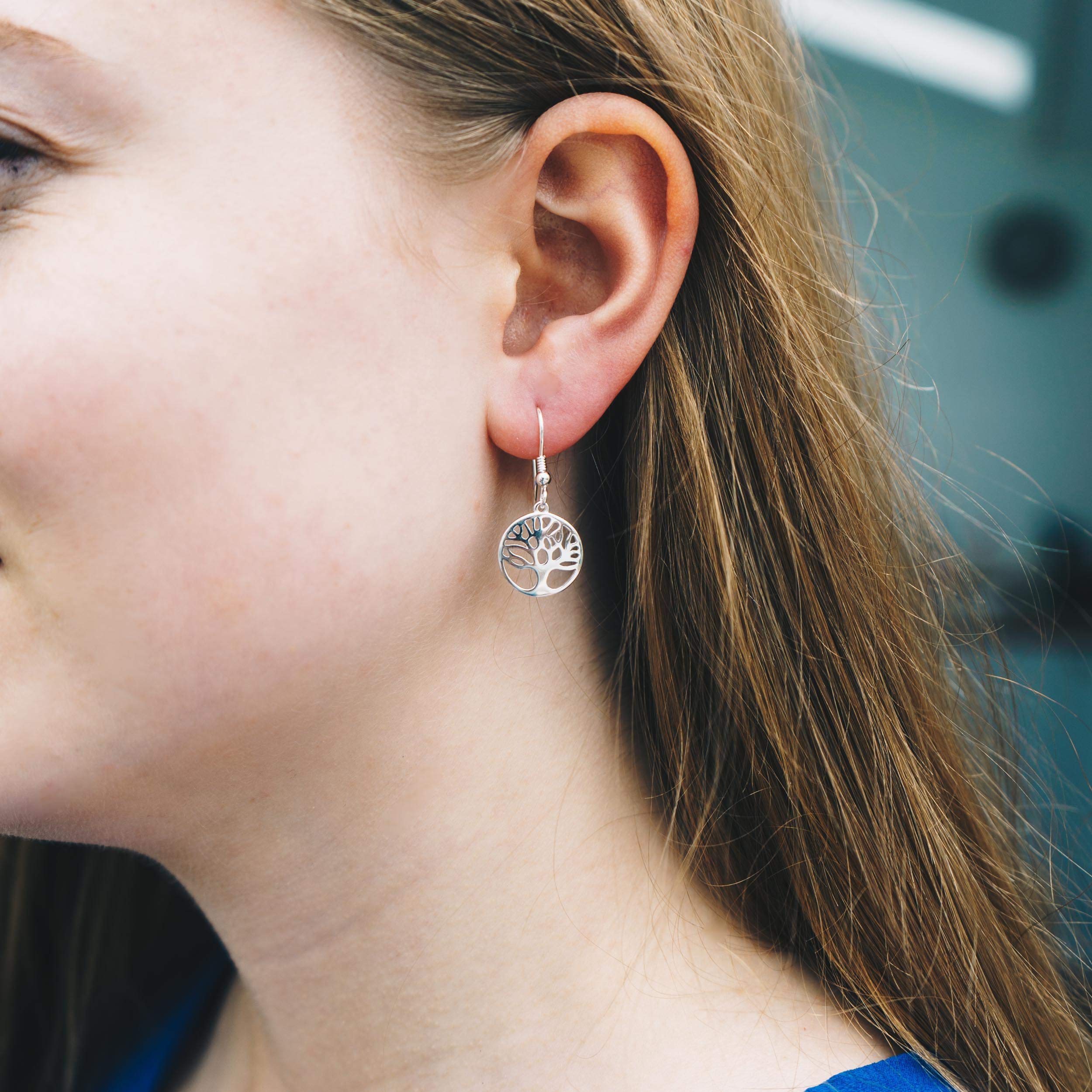 Philip Jones Sterling Silver Tree of Life Drop Earrings for Women - Elegant Nature-Inspired Jewelry Gift for Birthday, Anniversary & Special Occasions