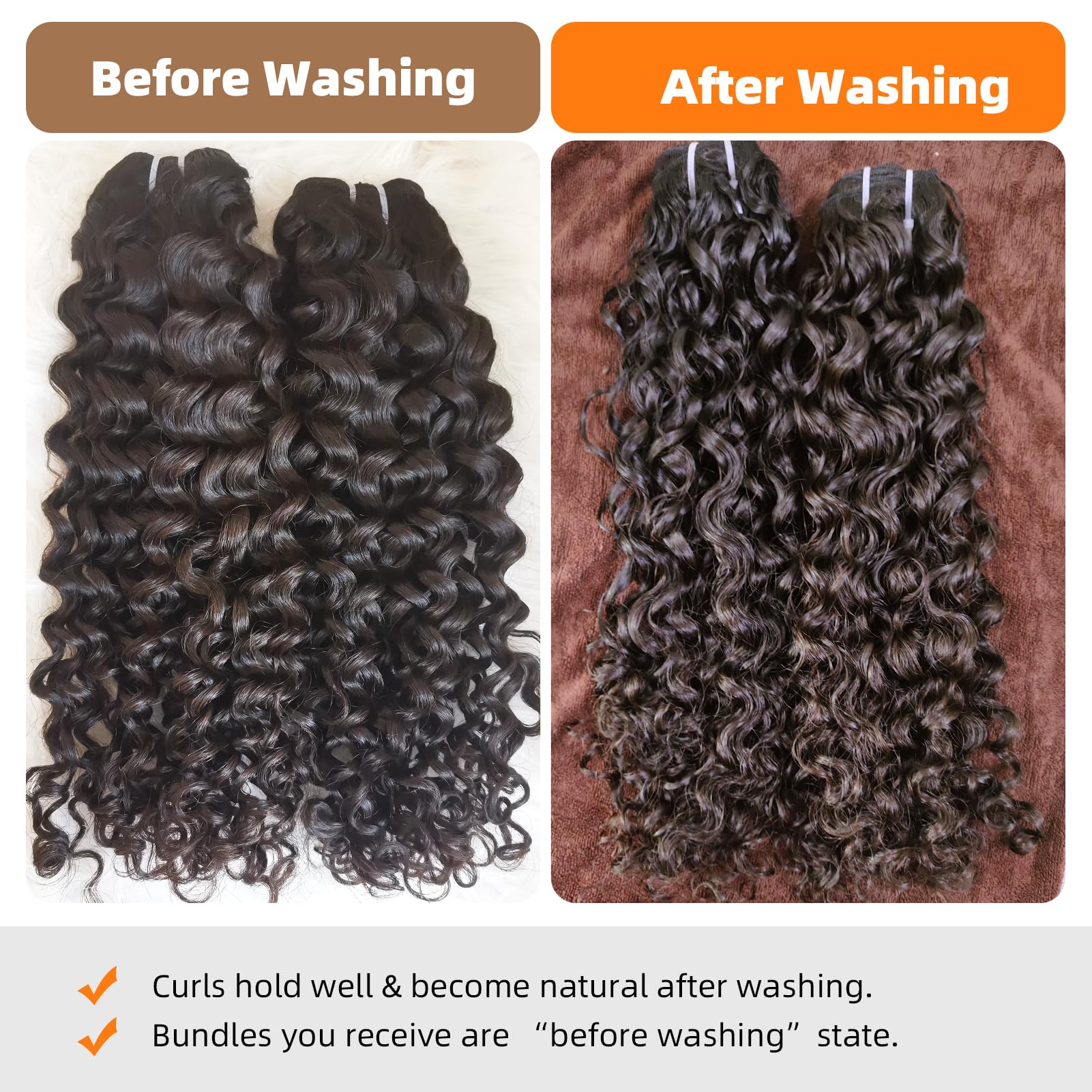 Raw Curly Human Hair Bundles 14 16 18 Inches - 100% Virgin Tight Deep Curly Weave Hair for Sew in Weft | Salon Quality, Dyeable, One Donor Natural Hair | Perfect for Protective Styles, Braids, and Everyday Wear (3 Bundles)