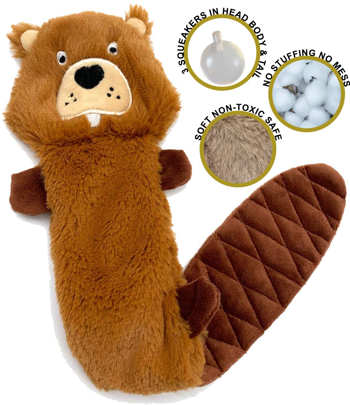 Durable 5-Pack No-Stuffing Squeaky Dog Toys for Medium & Large Dogs - Crinkle Paper & Squeaker Chew Toys for Aggressive Chewers - Perfect for Indoor Play, Outdoor Fetch & Training Rewards