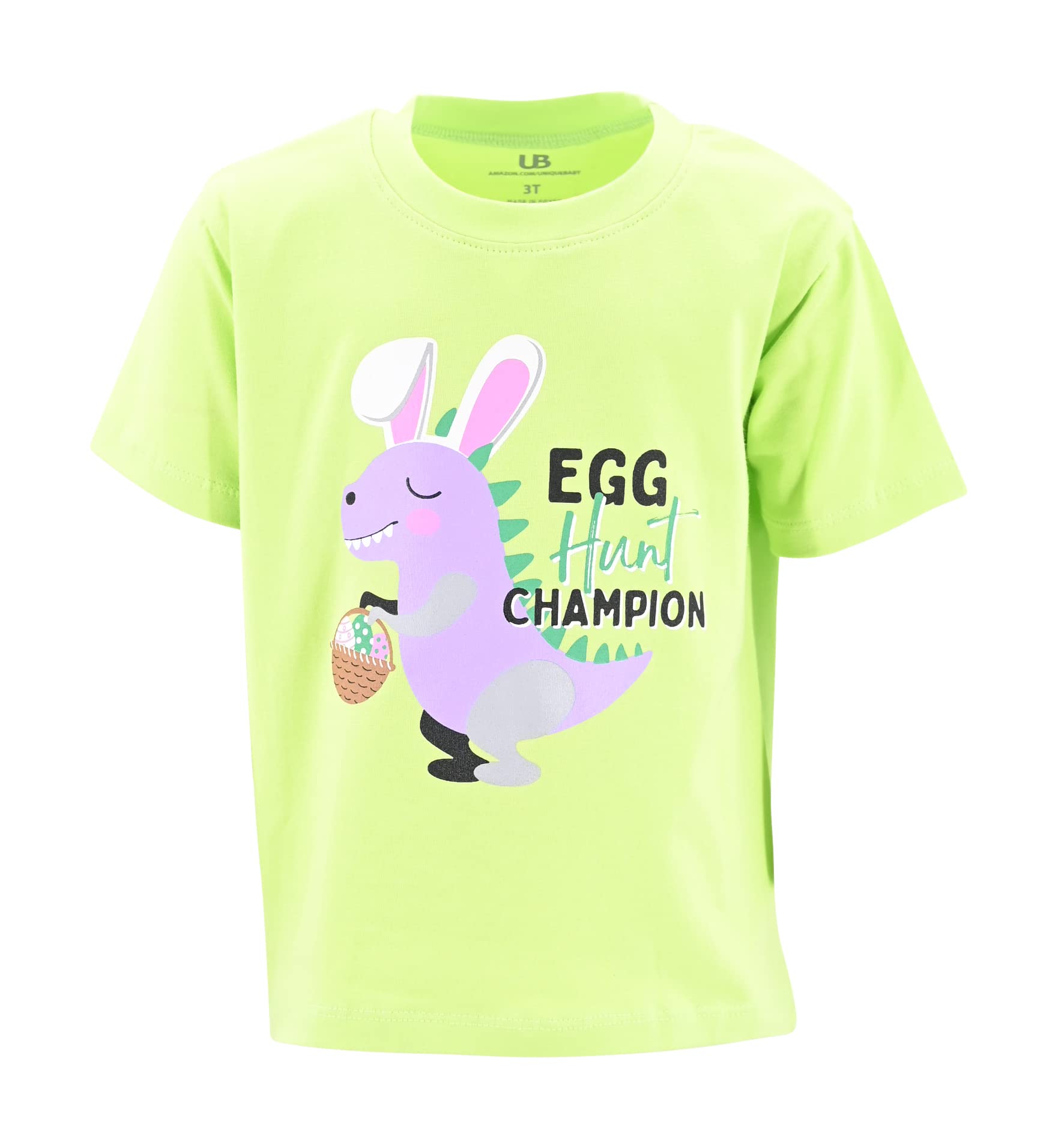 Adorable Baby Boys Dinosaur Easter Egg Hunt Champion T-Shirt - Cute Dino Graphic Tee for Toddler Easter Party & Spring Photoshoots