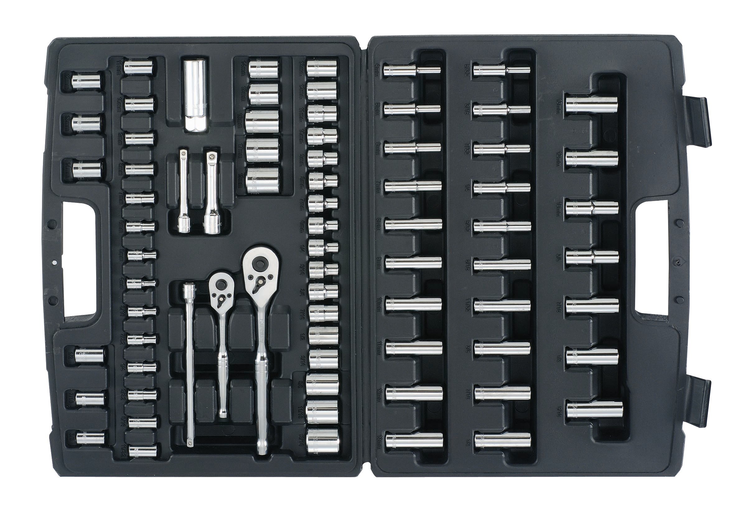 Stanley 96-010 75-Piece Professional Mechanics Tool Set with Case - Complete Automotive Repair Kit for DIY, Home & Garage Use - Perfect for Car Maintenance, Bike Repair & Household Fixes