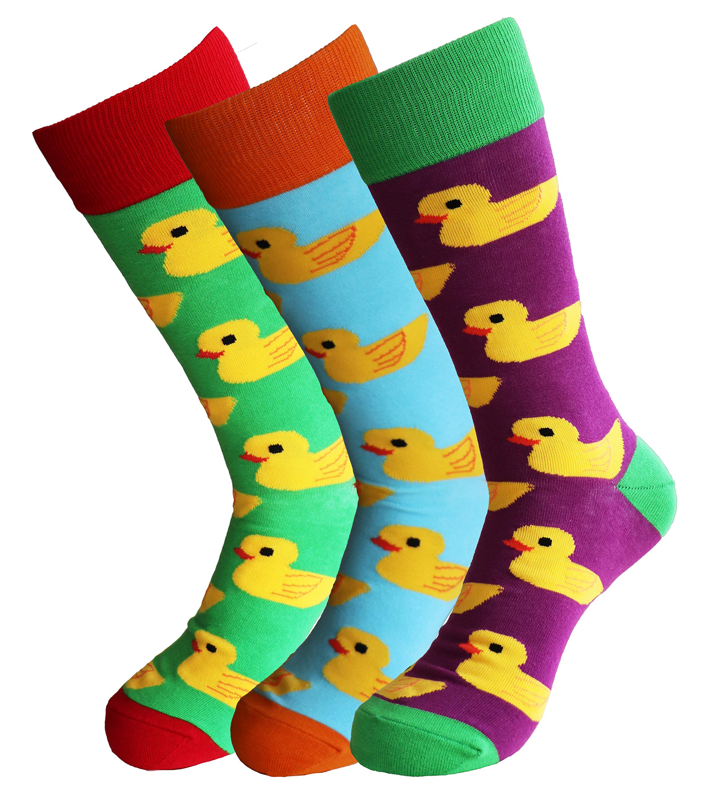Funny Animal Flower Fruit Pattern Crew Socks for Men & Women - 3 Pack Unisex Casual Dress Socks | Perfect for Gifts, Costume Parties & Everyday Wear
