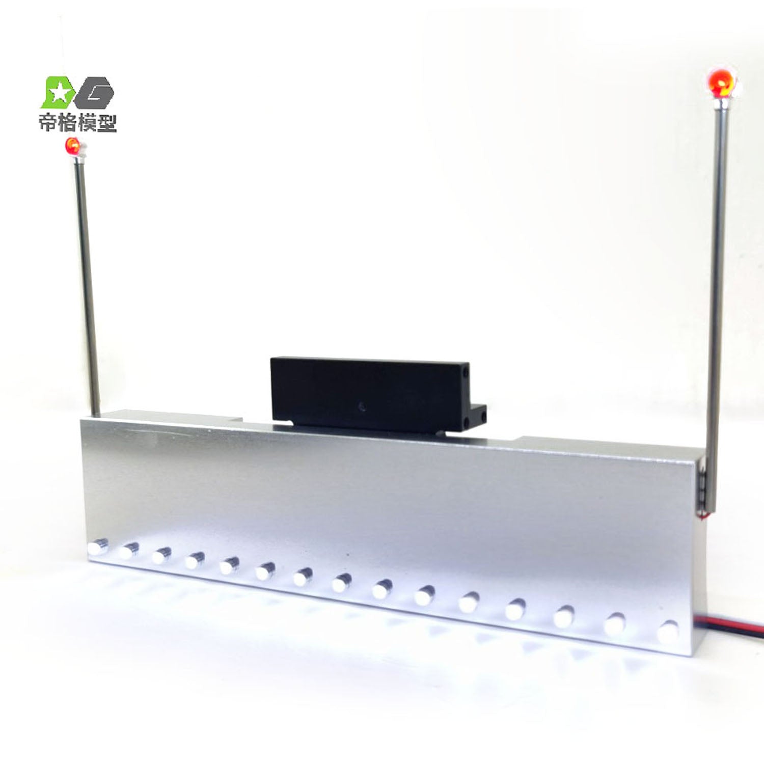 Tamiiya 1/14 Scale RC Tractor Truck Metal Front Bumper with LED Lights - Degree Model Fender Guard Compatible with 56344 & 56301 (LESU) - Perfect for Off-Road Racing & Crawler Scenes