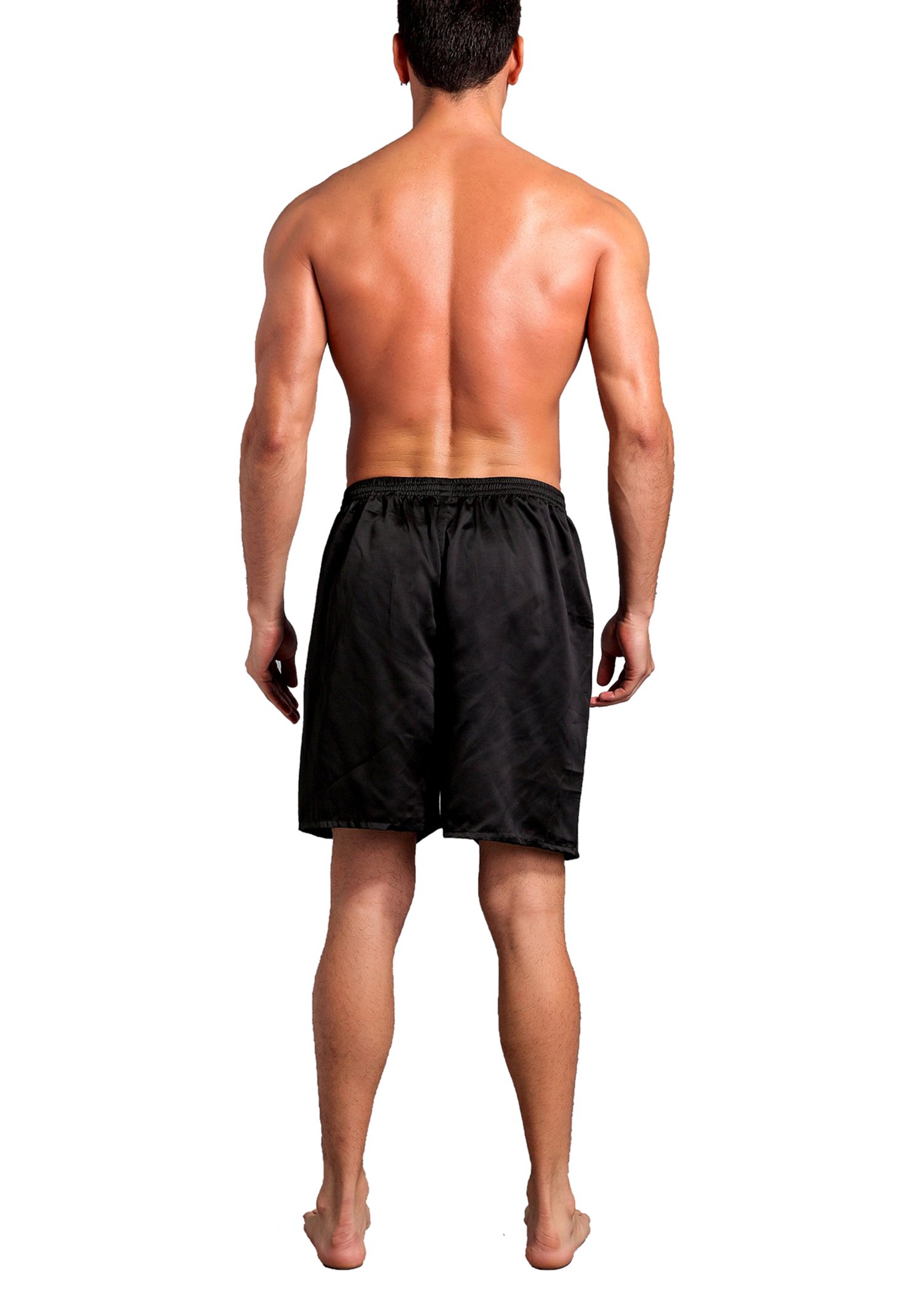 Men's Sleep Shorts - 2 Pack Satin Lounge Shorts for Comfortable Nightwear & Relaxation at Home | Soft Pajama Shorts for Sleeping, Lounging & Vacation