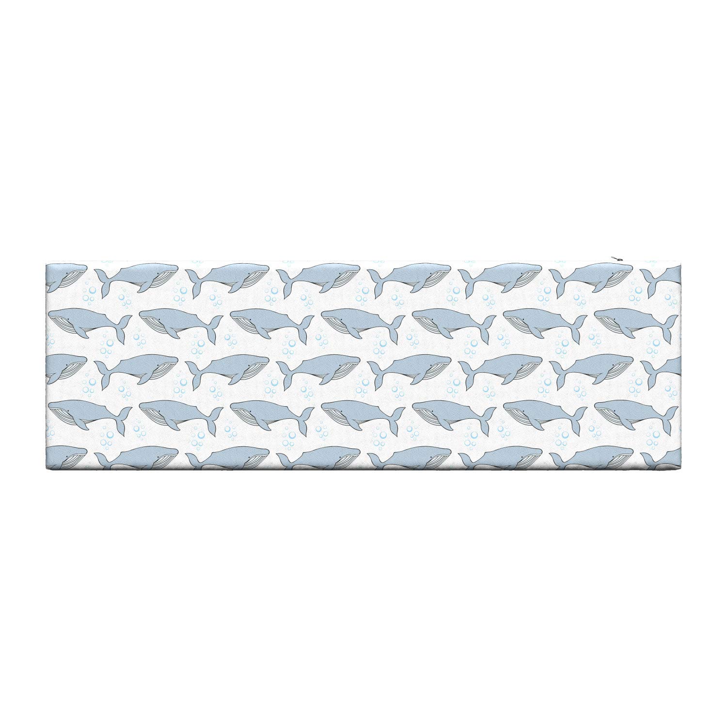 Ambesonne Whale Bench Pad - Cartoon Whales on Bubbles Design, Standard Size 45