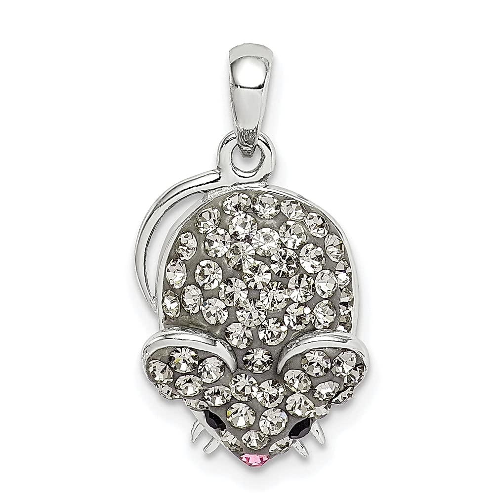 925 Sterling Silver Grey Preciosa Crystal Mouse Pendant Necklace - Dainty Rodent Charm Jewelry for Women - Perfect Gift for Her - Ideal for Casual Wear, Date Nights & Special Occasions