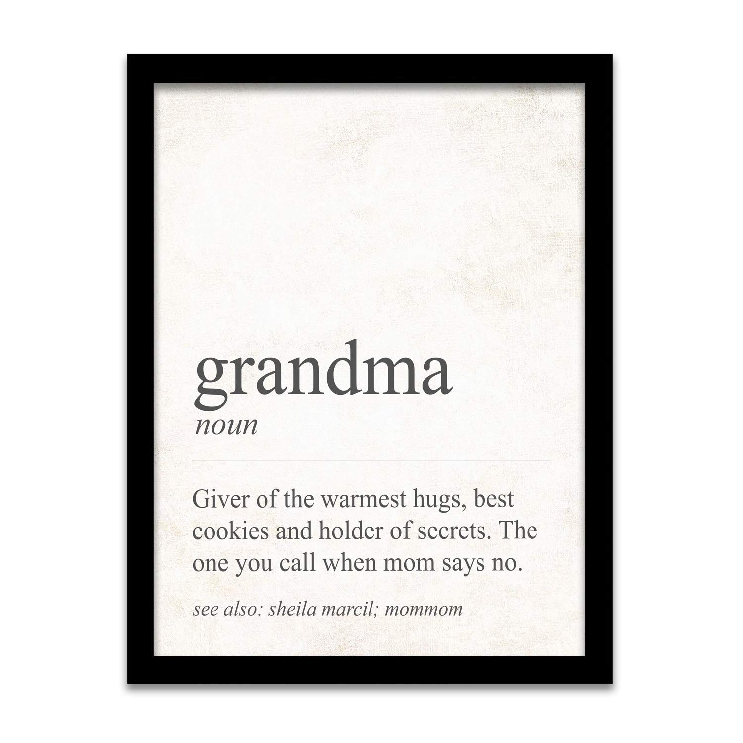 Personalized Grandparent Definition Framed Canvas Gift - 12.5x15.5 Inch Wall Art for Grandma, Perfect for Mother's Day, Birthday & Home Decor