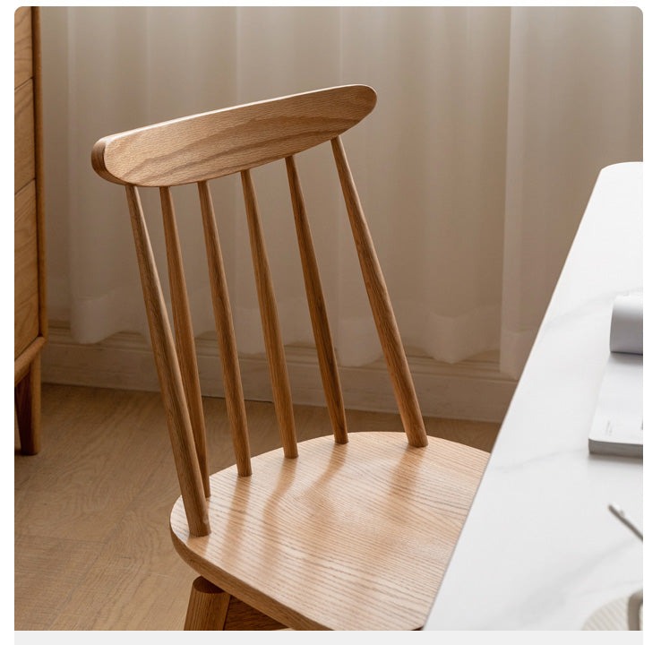Premium Oak Solid Wood Windsor Chairs - 360 Degree Swivel Dining Set of 4 - Perfect for Kitchen, Dining Room & Home Office Furniture