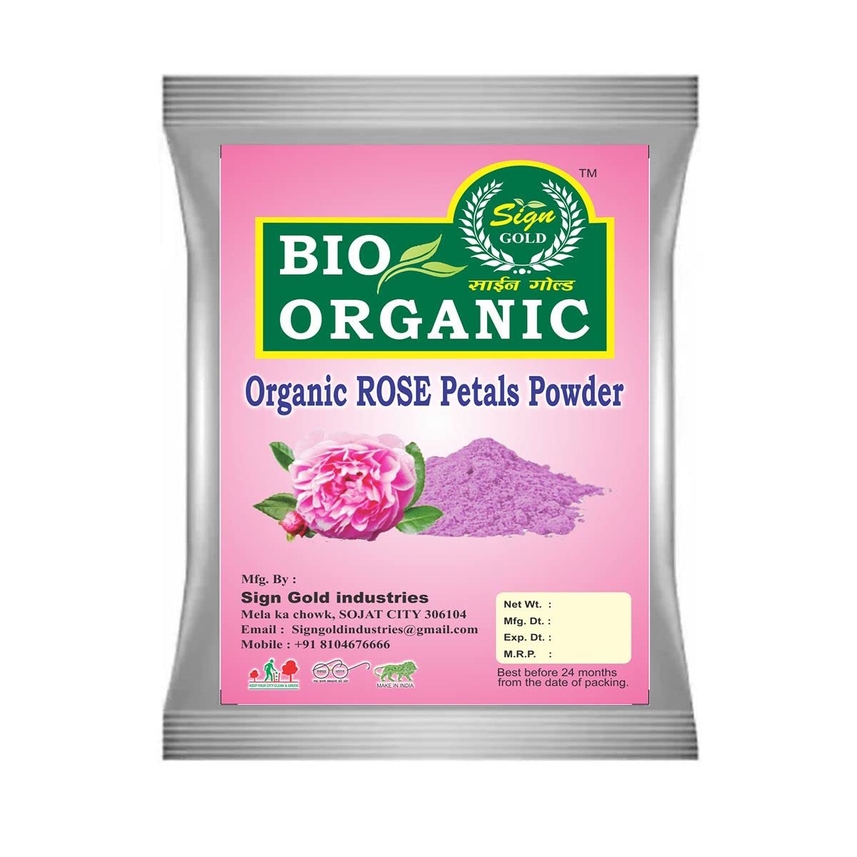 100% Pure Organic Rose Petals Powder - 100g | Natural Skincare & DIY Beauty Ingredient for Face Masks, Soaps & Aromatherapy