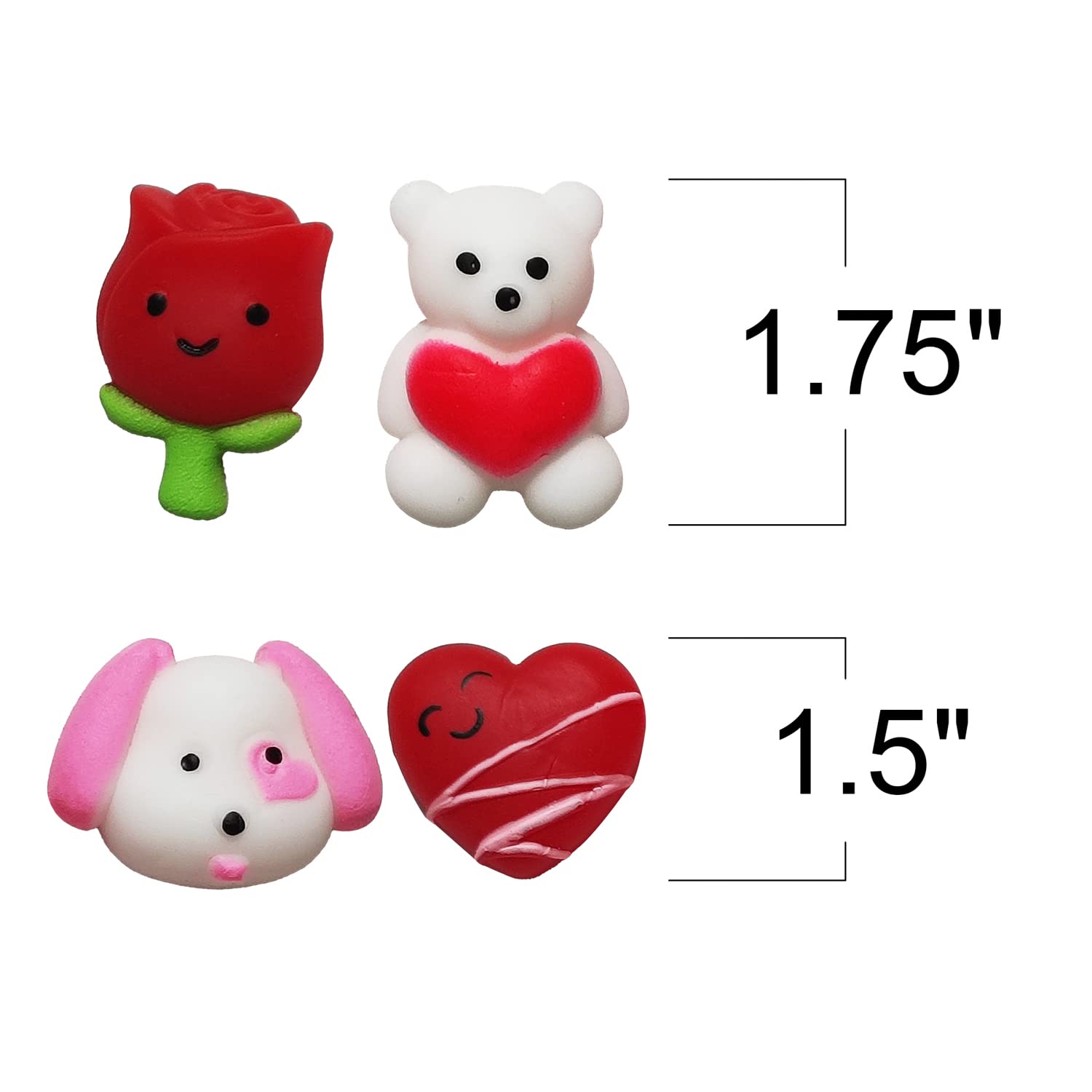 ArtCreativity 48 PCS Mini Valentines Squishies Toys Bulk Set - 12 Cute Stress Relief Squishy Toys for Kids & Adults - Valentine's Day Gifts, Party Favors, Goodie Bag Stuffers - Perfect for Classroom Rewards, Birthday Parties & Sensory Play