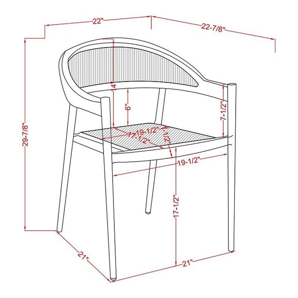 Clark Aluminum Patio Dining Chair - Natural Finish Outdoor Furniture for Garden, Poolside & Backyard Dining - Weather-Resistant Patio Seating Set