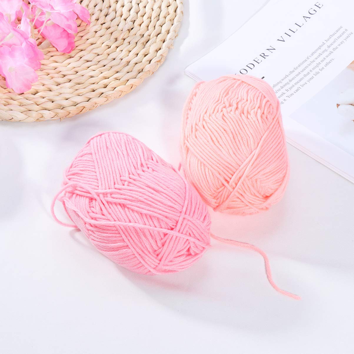 12-Piece Soft Cotton Yarn for Knitting & Crochet - Premium Milk Cotton Yarn Set - DIY Crafting, Blankets, Scarves, Hats & Home Decor Projects