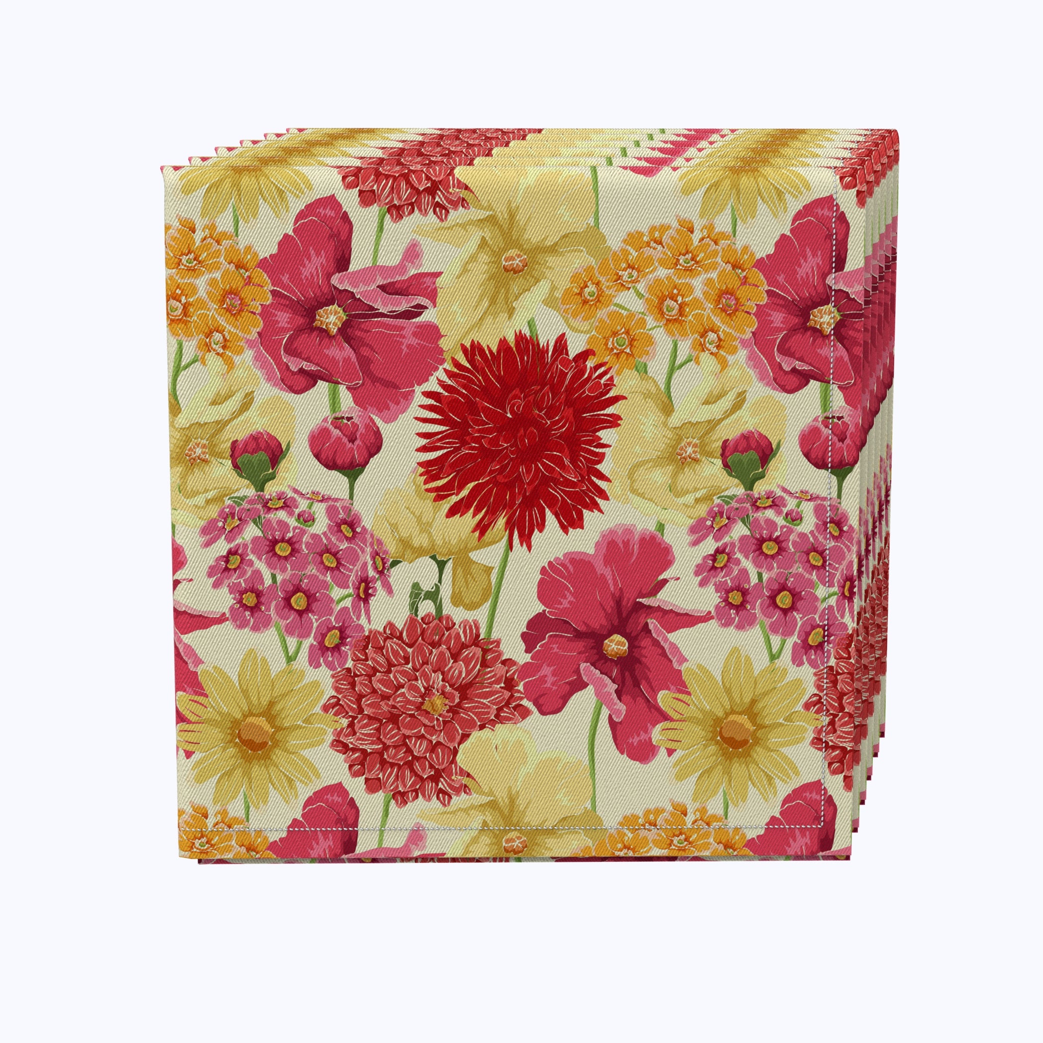 Floral 233 Cotton Napkins - 12-Pack Premium Cotton Dinner Napkins for Wedding, Party & Home Decor - Soft & Absorbent Cloth Napkins for Everyday Use
