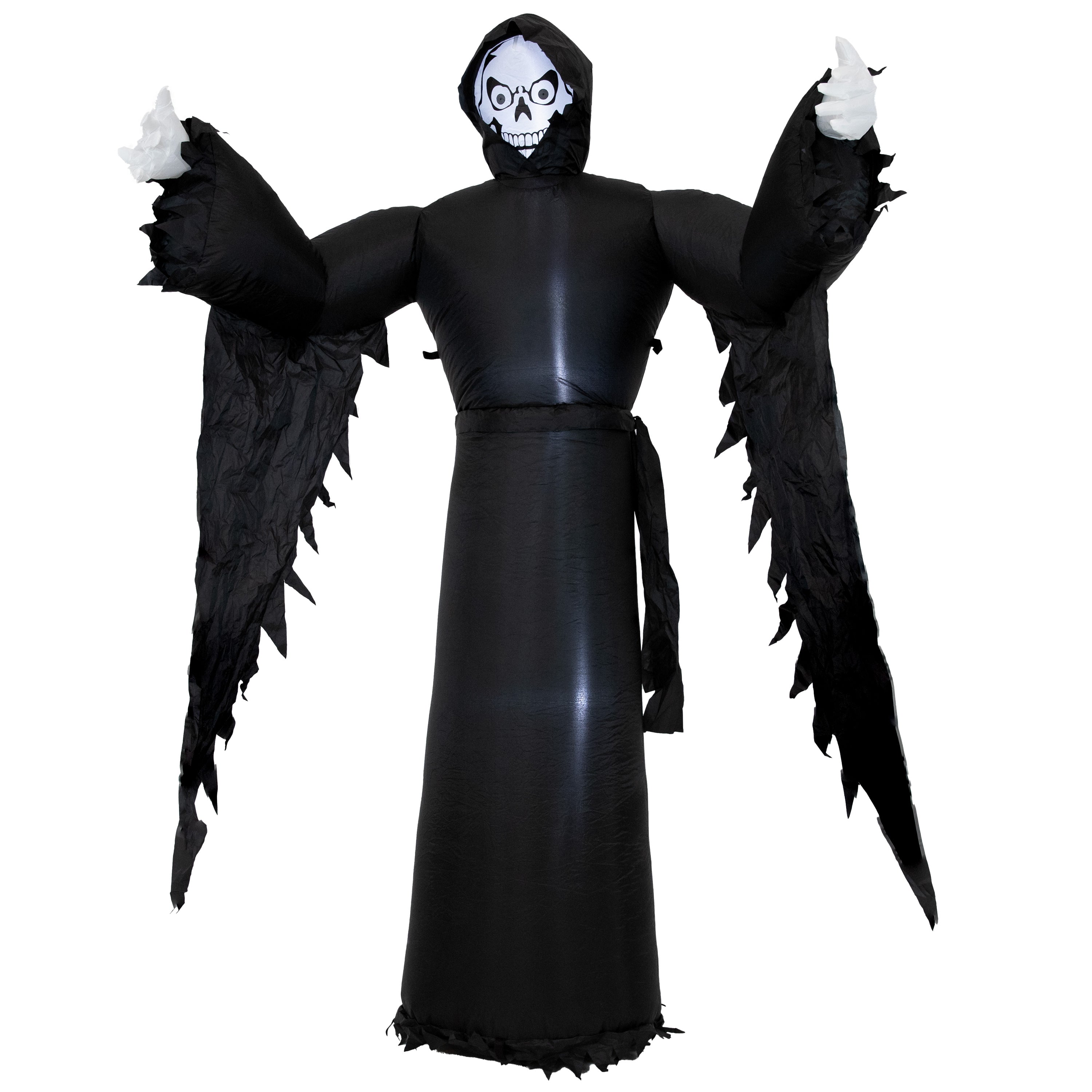Sunnydaze 7ft Grisly Grim Reaper Inflatable Halloween Decoration - Spooky Outdoor Yard Decor for Halloween Party & Haunted House