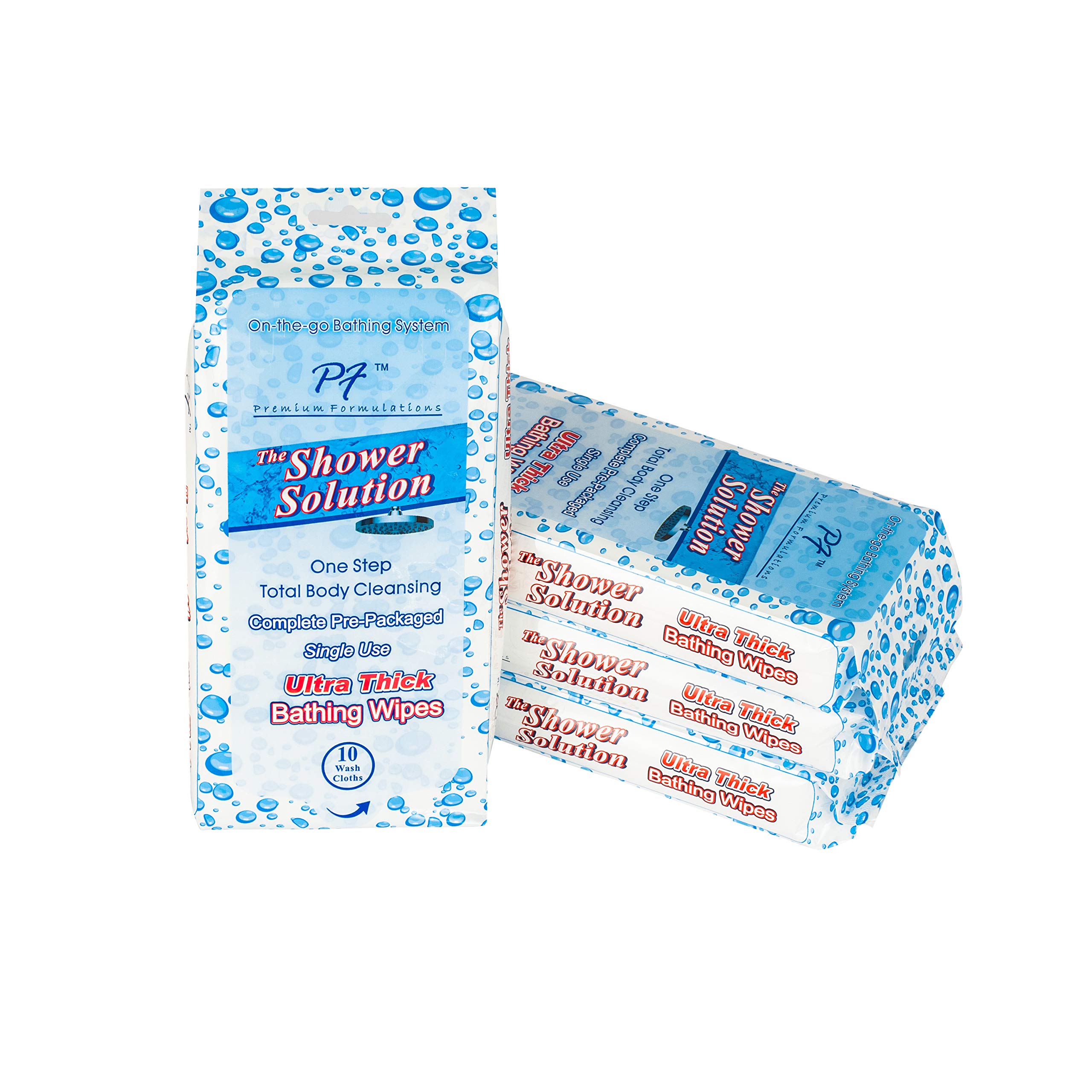 Extra Large & Thick Adult Bathing Wipes for Shower - 40 Wipes (4 Pack) | Ideal for Elderly Care, Post-Surgery Hygiene, Camping & Travel Convenience