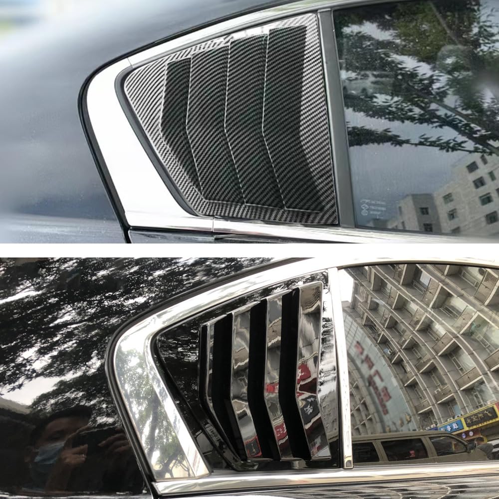 2008-2012 Honda Accord Sedan 8th Gen Window Louvers - Glossy Black Rear Side Window Sun Shade Cover | Car Exterior Accessories & Decoration Trim | Perfect for Sun Protection & Stylish Customization