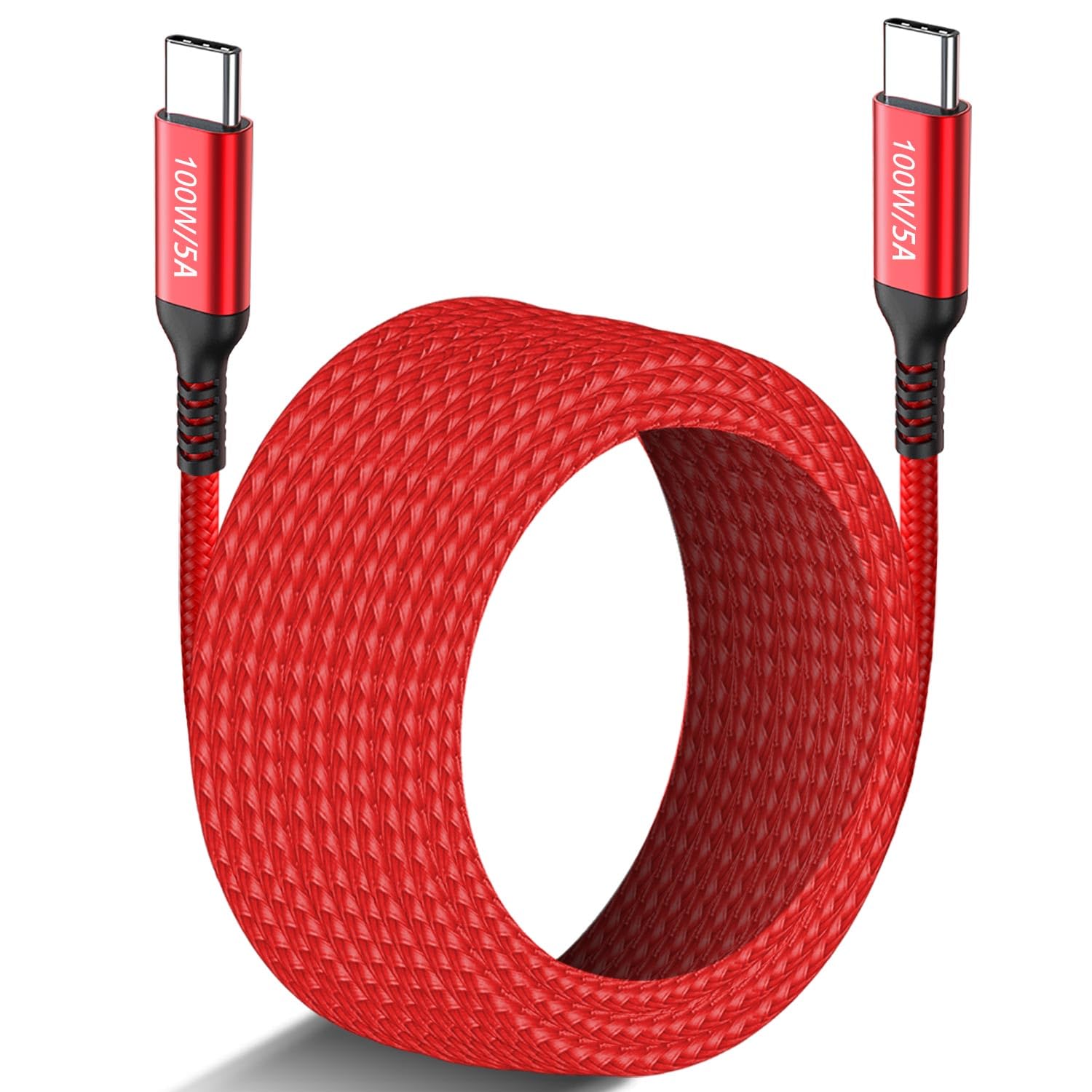 10FT USB-C to USB-C Cable 100W Fast Charging, Durable Braided Type-C Cable with Power Delivery for MacBook Air/iMac/iPad Pro/Mini 6, Samsung Galaxy S22/S21/Note 20, Google Pixel 6 Pro, OnePlus 9 Pro - Perfect for Home, Office & Travel Charging
