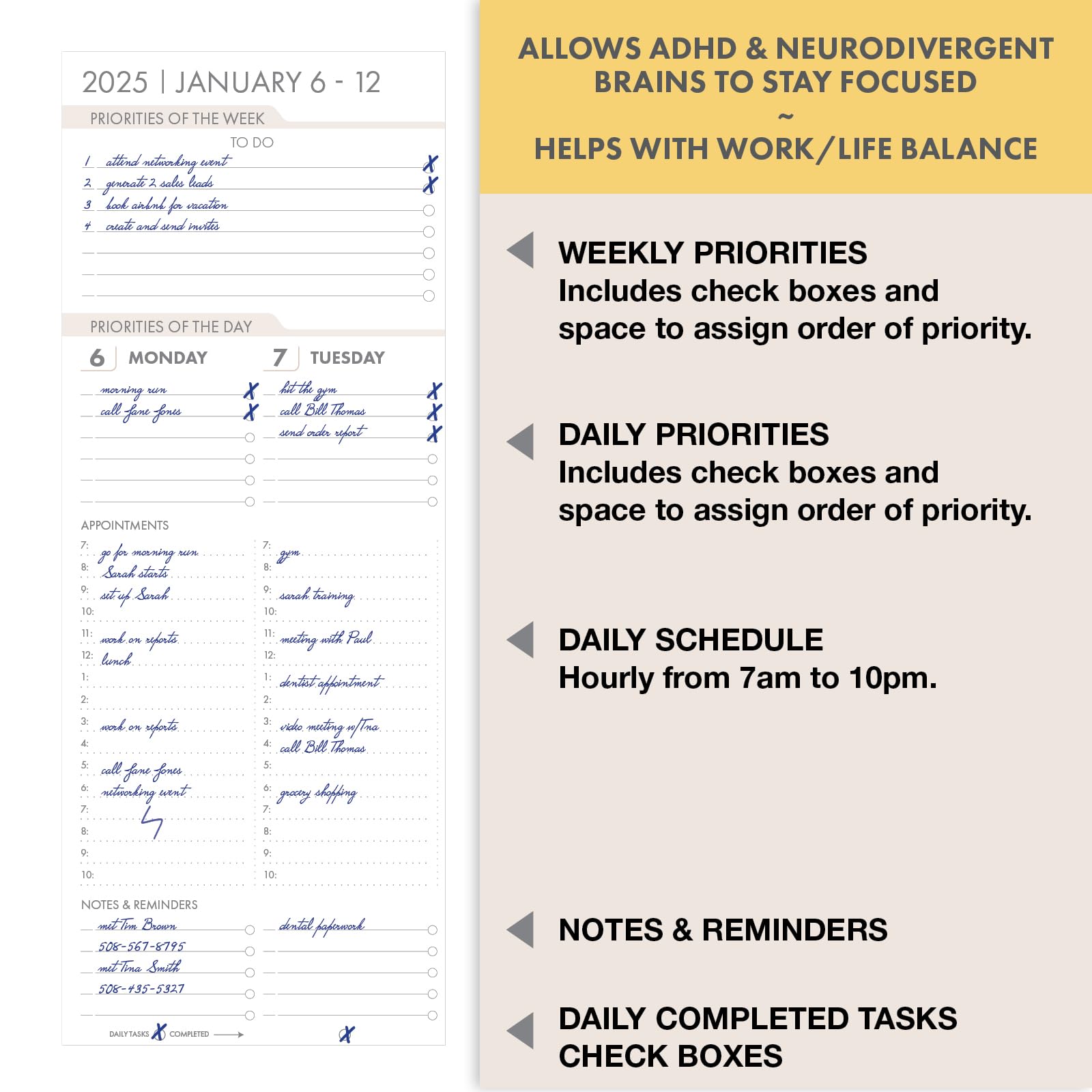 Essential PRO 2025 Daily Weekly Monthly Planner - 8.5