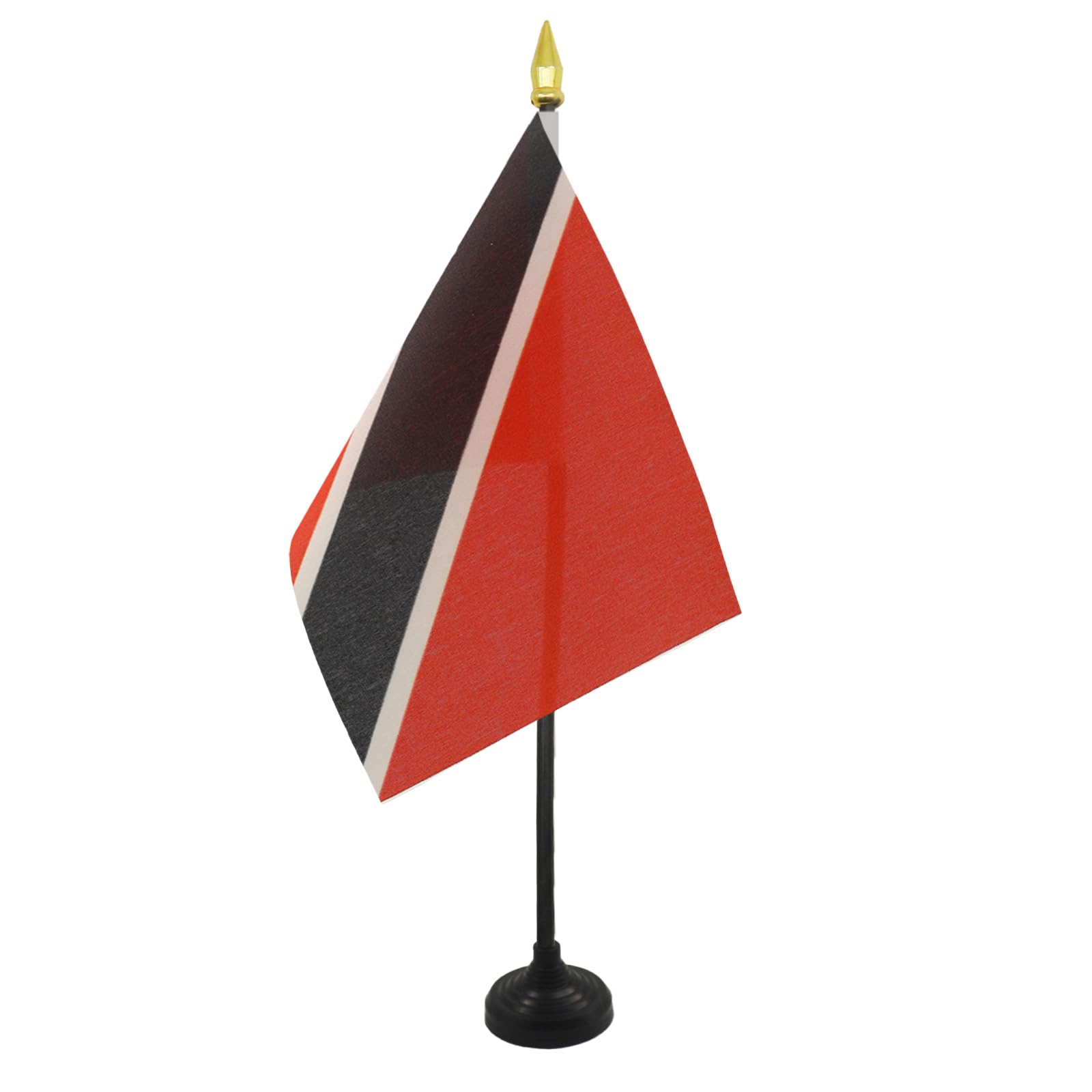 AZ FLAG Trinidad and Tobago Mini Desk Flag 4'' x 6'' - 100% Polyester Office Banner with 10'' Golden Spear Pole - Perfect for Home, Office & School Decor, International Events & National Pride Displays