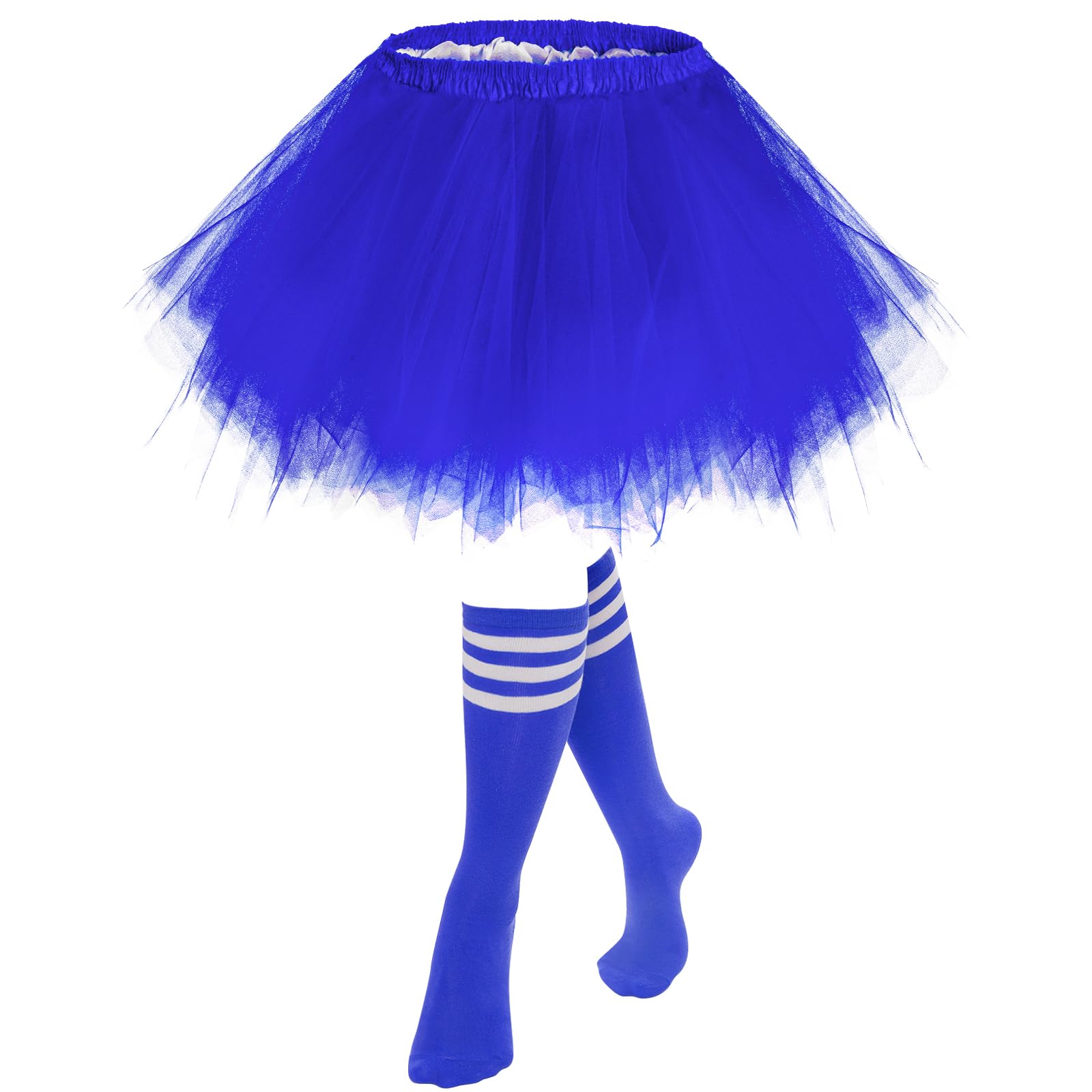 Layered Tulle Tutu Skirt with Tube Socks for Women - Elegant Ballet Dance Skirt Set for Performance, Photo Shoots & Cosplay