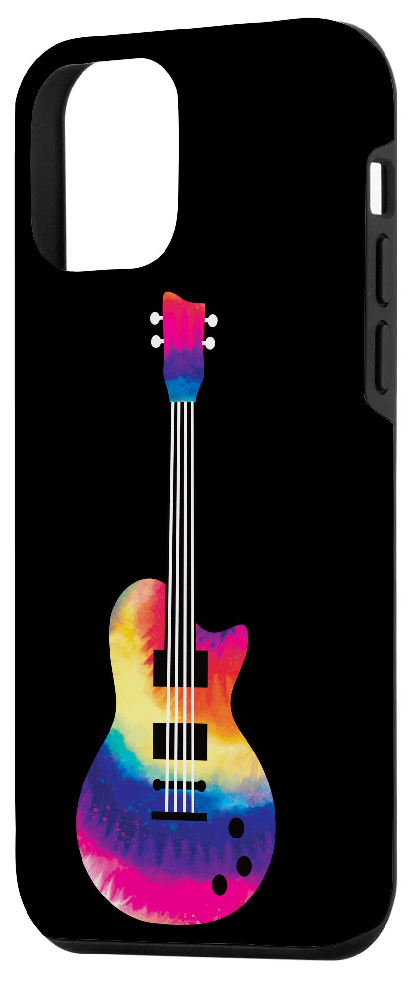 iPhone 12 Mini Bass Guitar Player Gift - Colorful Tie Dye Phone Case for Musicians | Perfect for Bassists, Gigs & Music Lovers