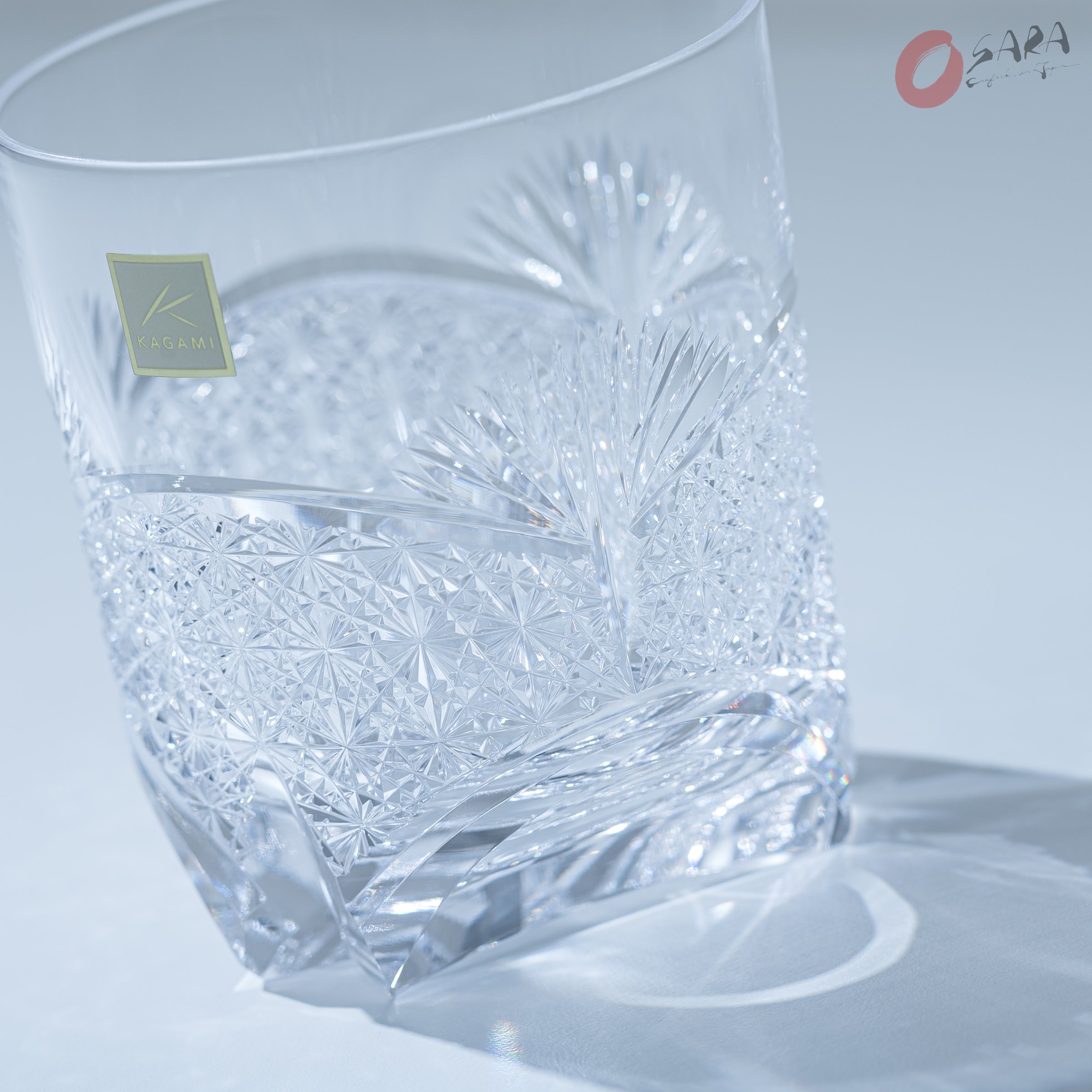 Premium KAGAMI Crystal Japanese Handmade Whiskey Glass Set - 370ml Elegant Tumbler for Bourbon, Scotch & Cocktails - Perfect for Home Bar, Gifts & Special Occasions
