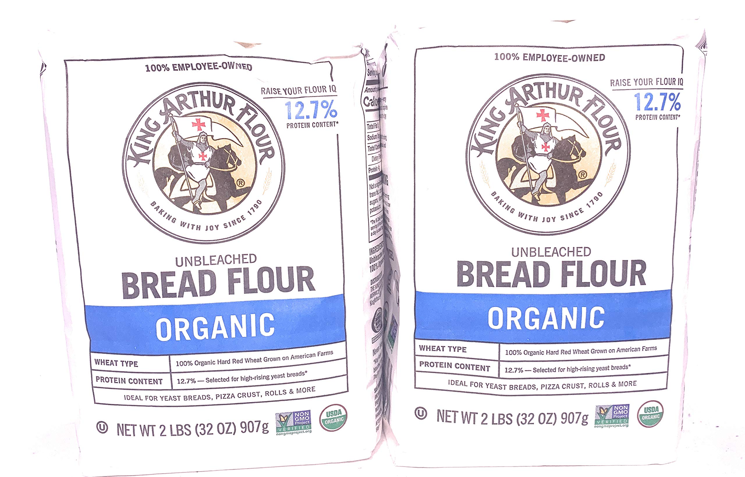 Organic Bread Flour by King Arthur - 2 Pack (2 lb Bags) | Premium Baking Ingredient for Homemade Artisan Bread, Pizza Dough & Pastries