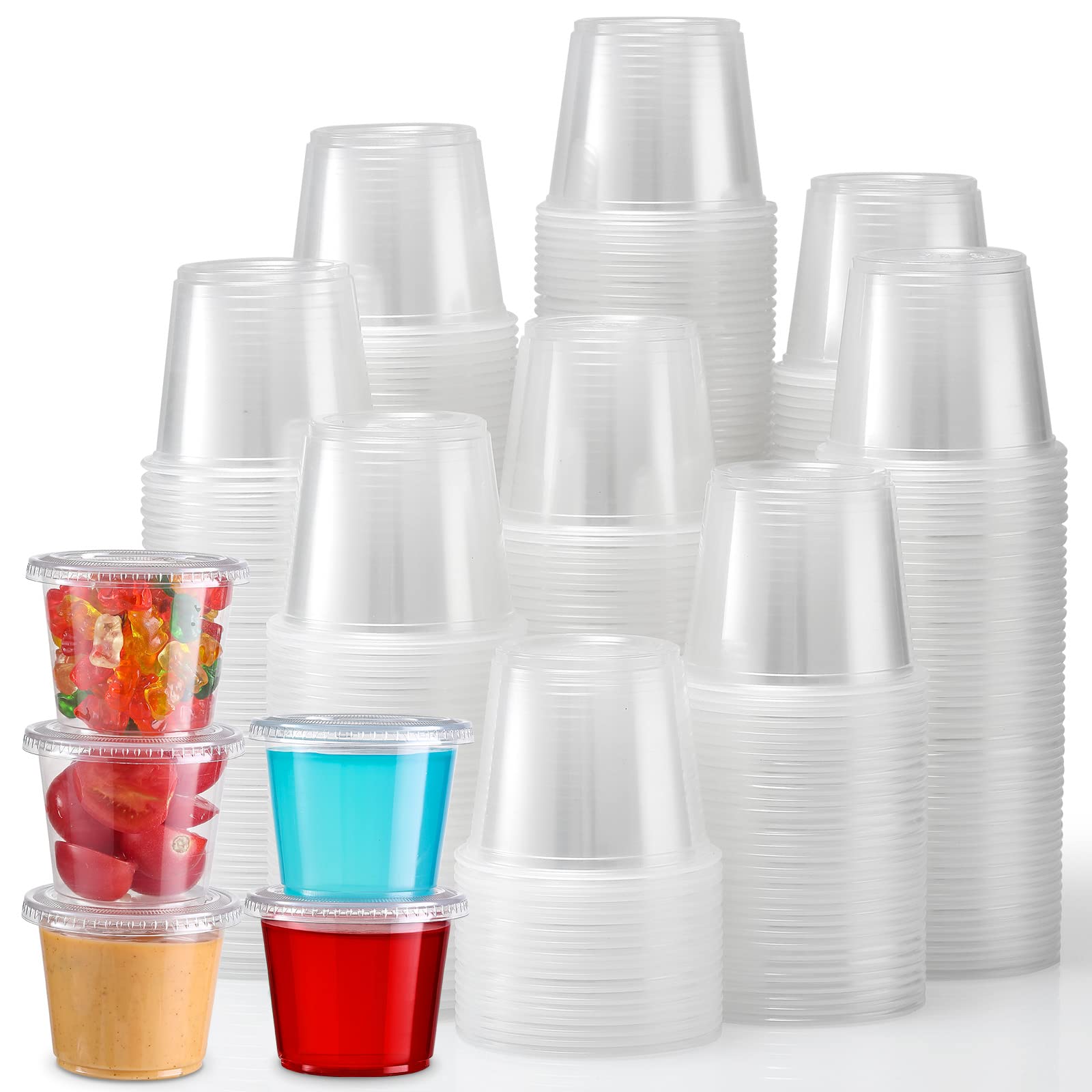 240 Sets 5.5 oz Airtight Portion Cups with Lids - Stackable Souffle Cups for Salad Dressing, Sauces, Condiments | Perfect for Meal Prep, Party Snacks, Picnics & Travel Food Storage