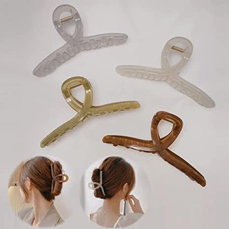KENDRICK Large Butterfly Hair Claw Clips for Women & Girls - Big Jelly Hair Clips for Long Thick Hair (6-Pack, Free Shipping) - Perfect for Updos, Ponytails & Everyday Hairstyles