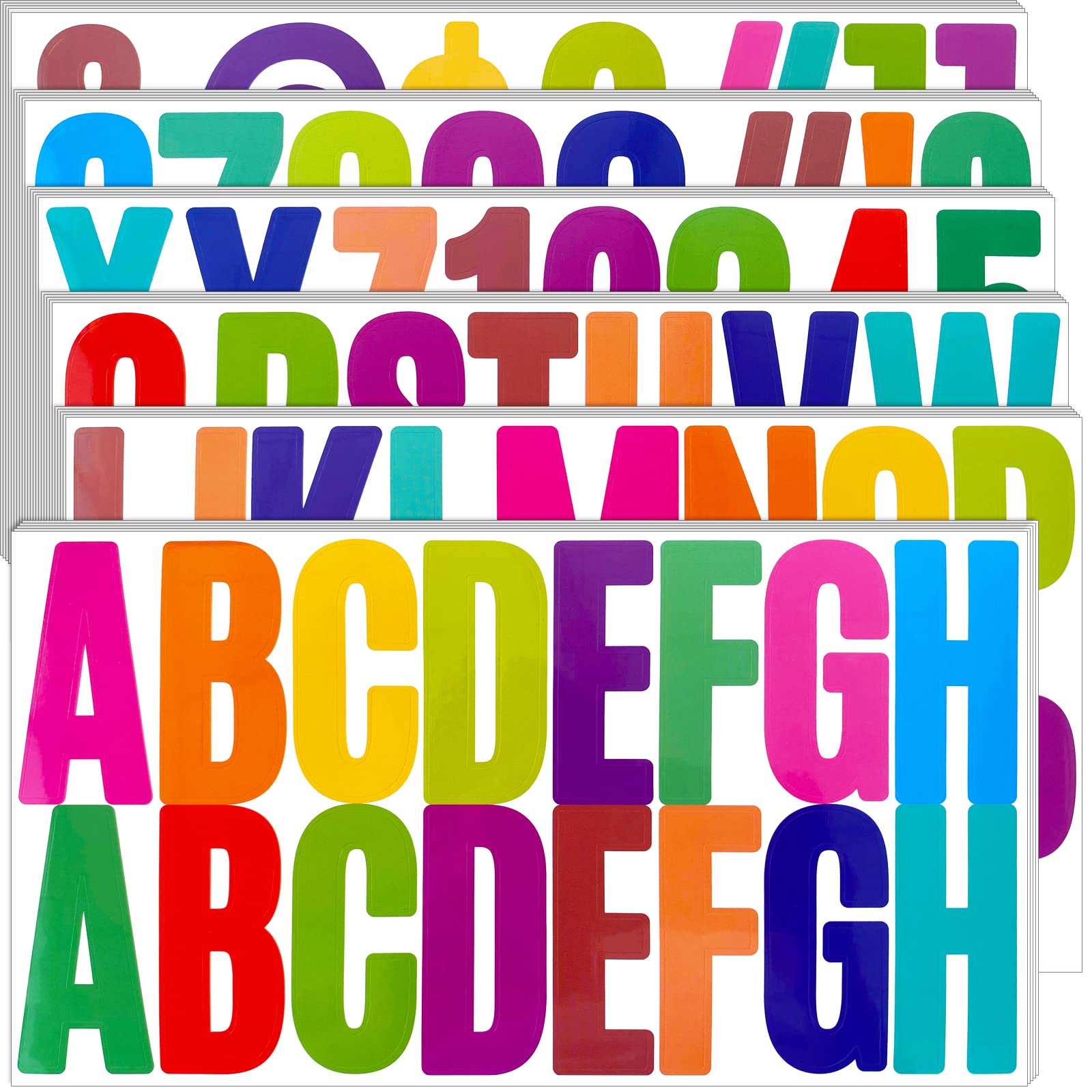 Bemeol 500-Piece Large Alphabet Letter Stickers (2.5 Inch) - Self-Adhesive Bulletin Board Letters for Mailbox, Door, Classroom & Home Decor - Perfect for DIY Projects, School Activities, and Wall Organization