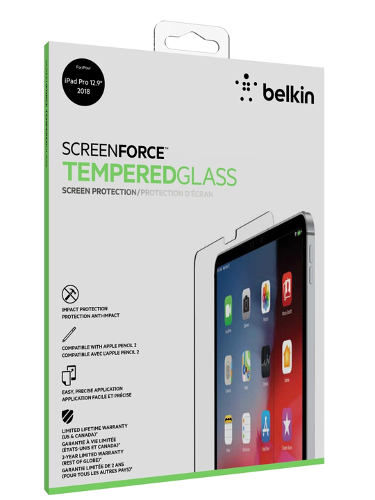 BELKIN Tempered Glass Screen Protector for iPad 12.9 Inch - Anti-Scratch, Anti-Fingerprint, HD Clear Protection for iPad Pro 12.9 (2021/2020/2018) - Perfect for Work, Study, and Entertainment