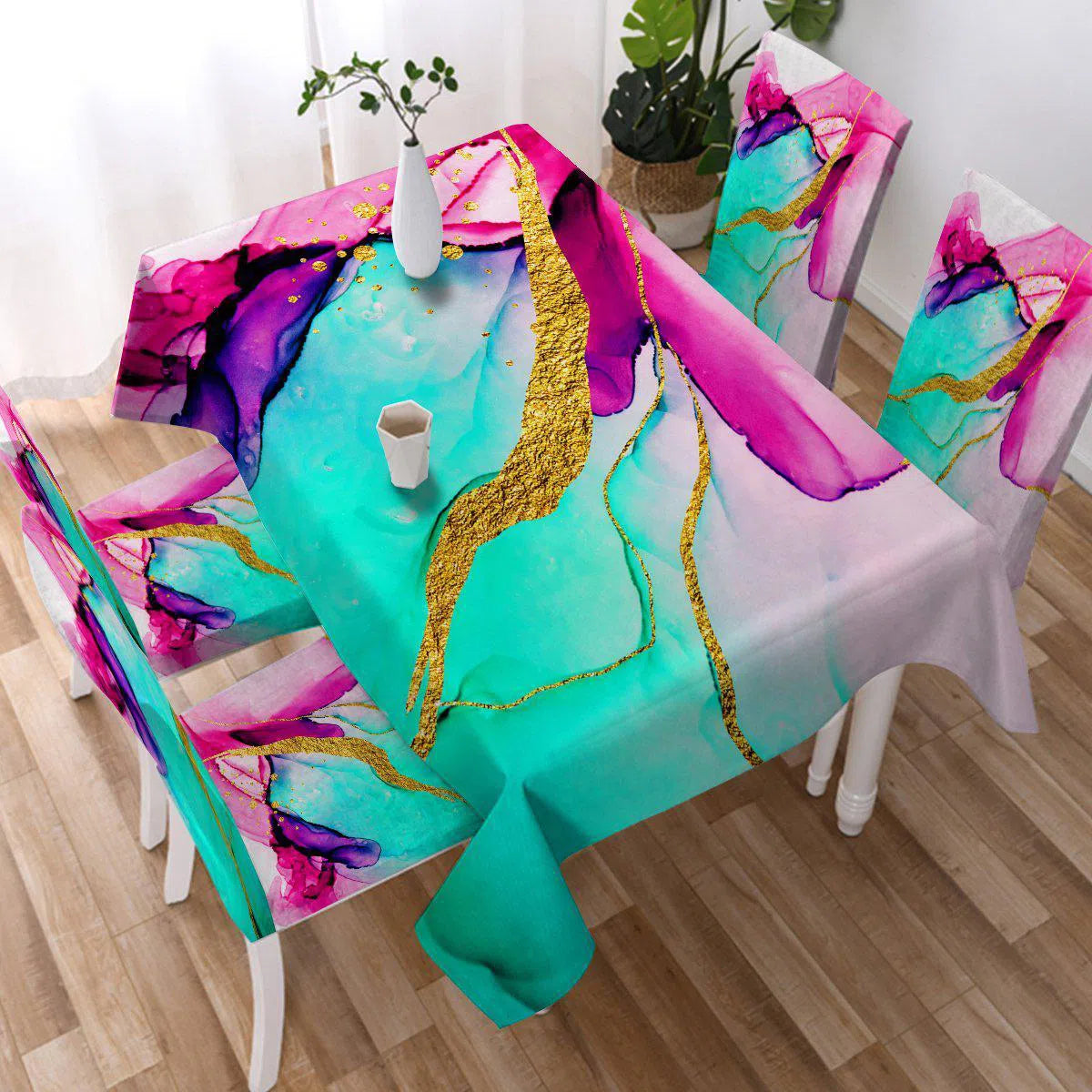 Anse Source D'Argent Tablecloth - Premium Cotton Linen Table Cover for Dining Room, Kitchen, and Outdoor Picnics
