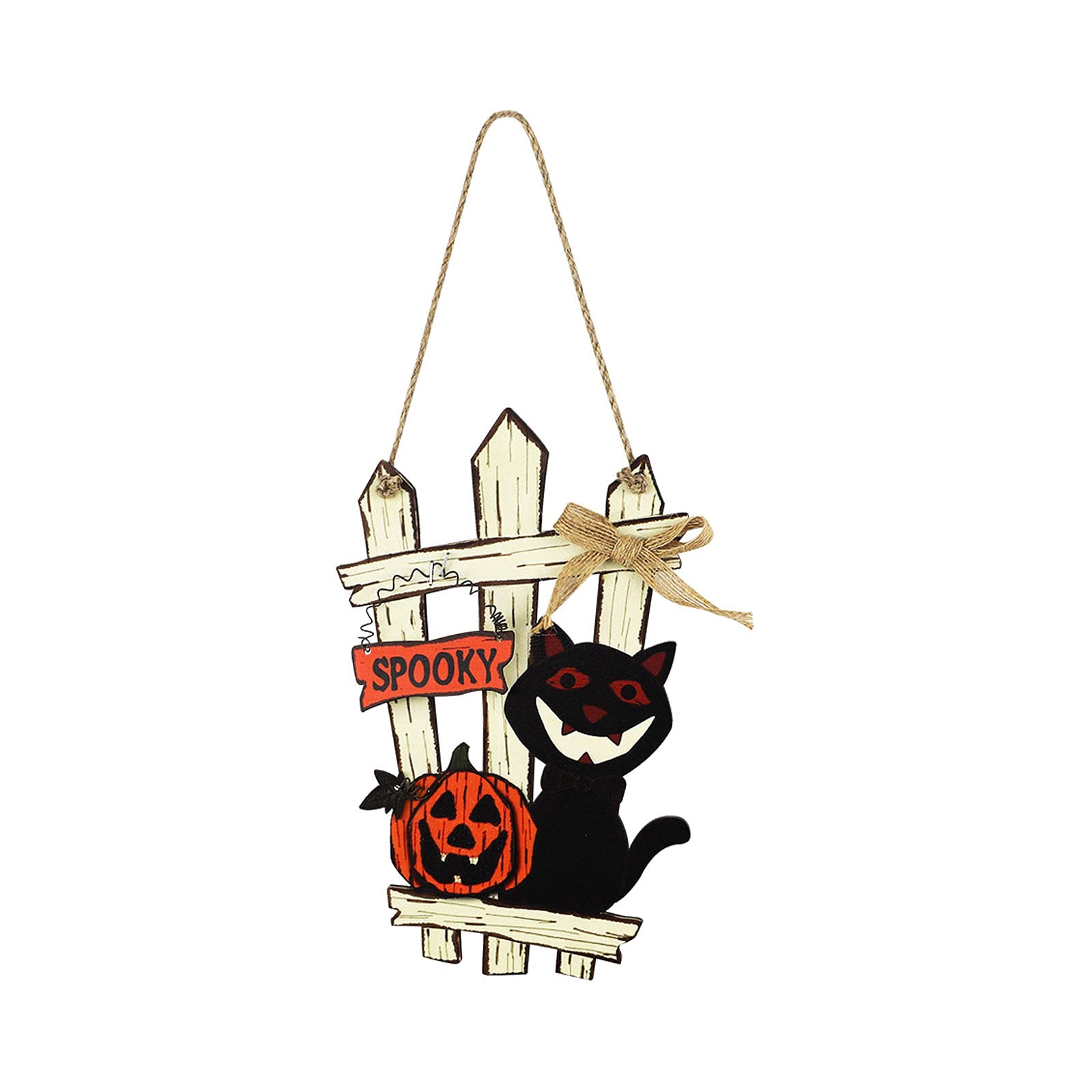Halloween Wooden Door Hanger Decorations - Spooky Ghost & Pumpkin Design for Front Door, Party, Home - Perfect for Halloween Parties, Trick or Treat, Haunted House Decor