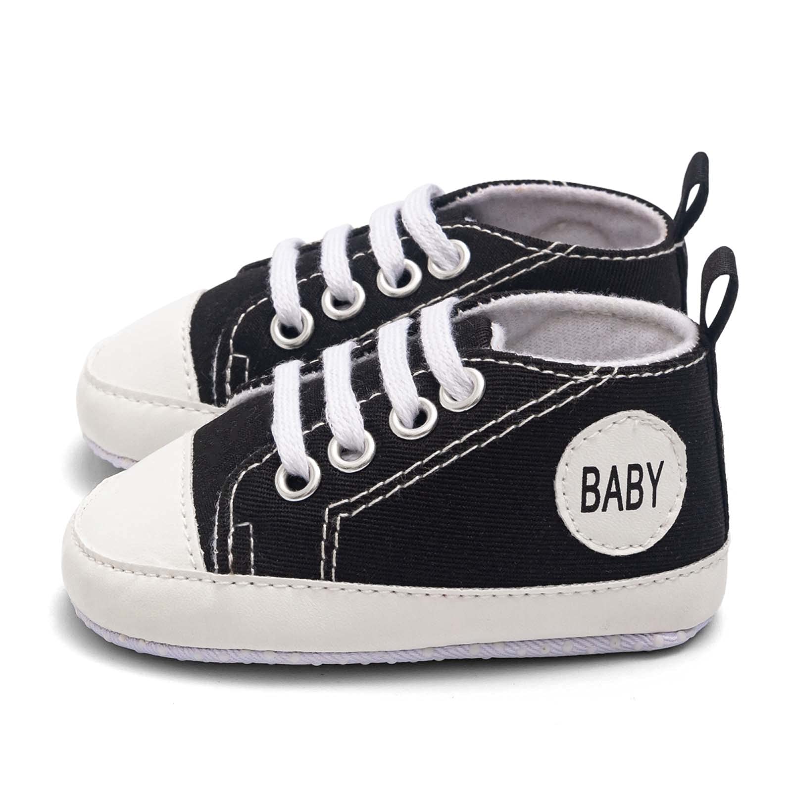 **Baby Boys & Girls Non-Slip Walking Sneakers – Soft Lightweight Canvas Toddler Shoes with Rubber Sole for Infants | Perfect for First Steps & Playtime**
