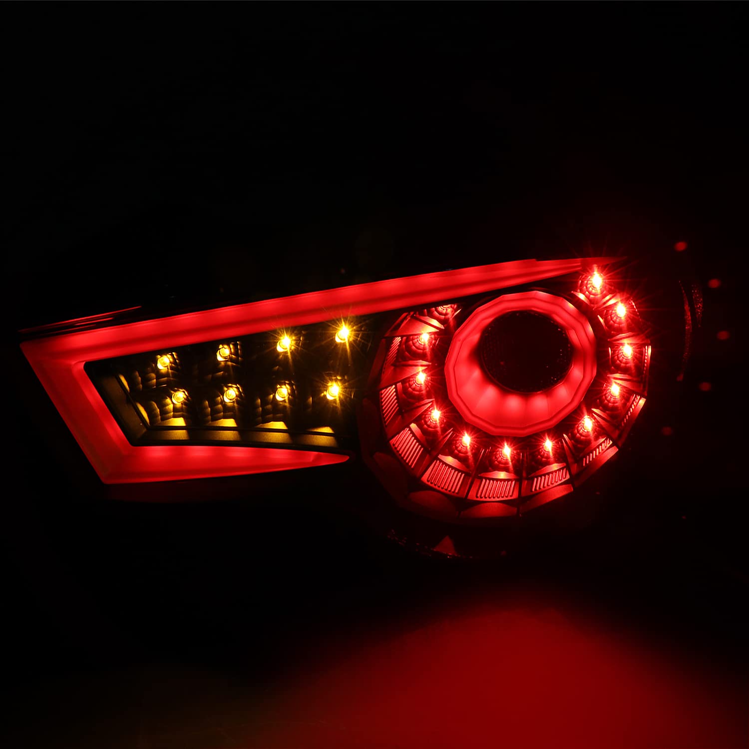 Spec-D Tuning Black LED Tail Lights for 2013-2016 Scion FR-S & Subaru BRZ - Left & Right Pair Assembly - Enhance Style & Night Visibility for Sports Cars