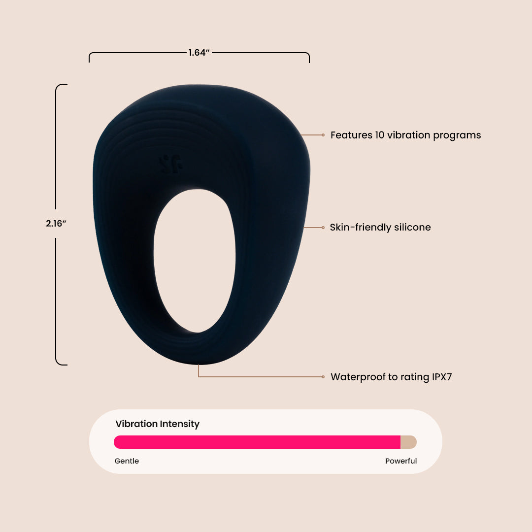 Satisfyer Power Ring - Rechargeable Vibrating Cock Ring for Men | Enhance Pleasure & Performance | Perfect for Couples Play & Solo Use