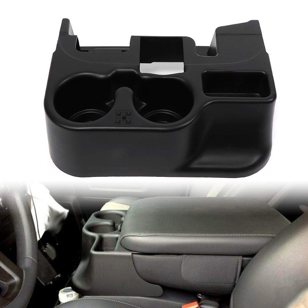 Black Center Console Tray Storage Box with Cup Holder - Fits Dodge Ram 1500 2500 3500 (2003-2012 Models) - Perfect for Organizing Car Accessories, Snacks & Drinks on Road Trips