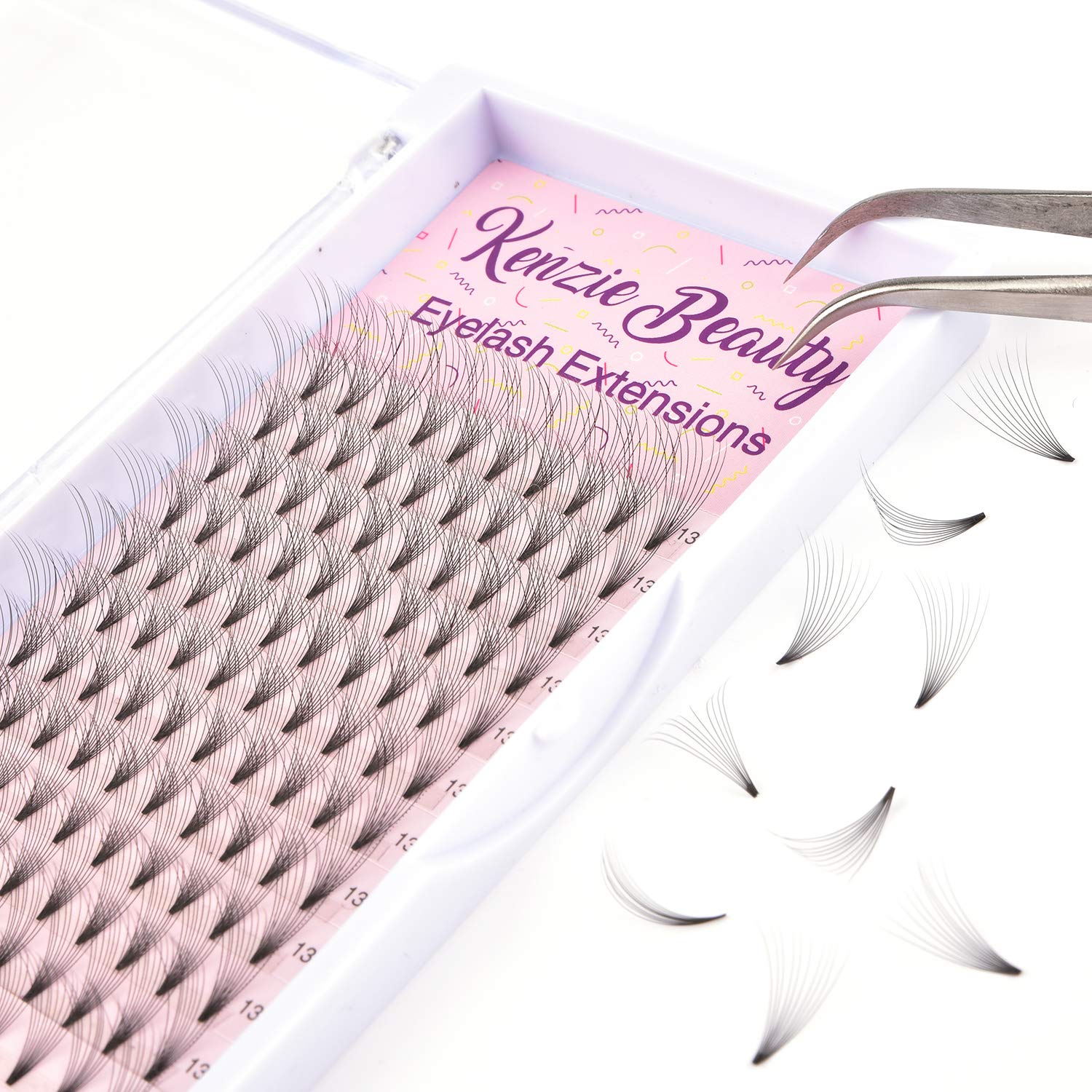 Russian Volume Premade 10D Fans Eyelash Extensions - 0.07mm Thickness, D Curl, 13mm Length - Perfect for Bridal, Party & Special Occasion Makeup