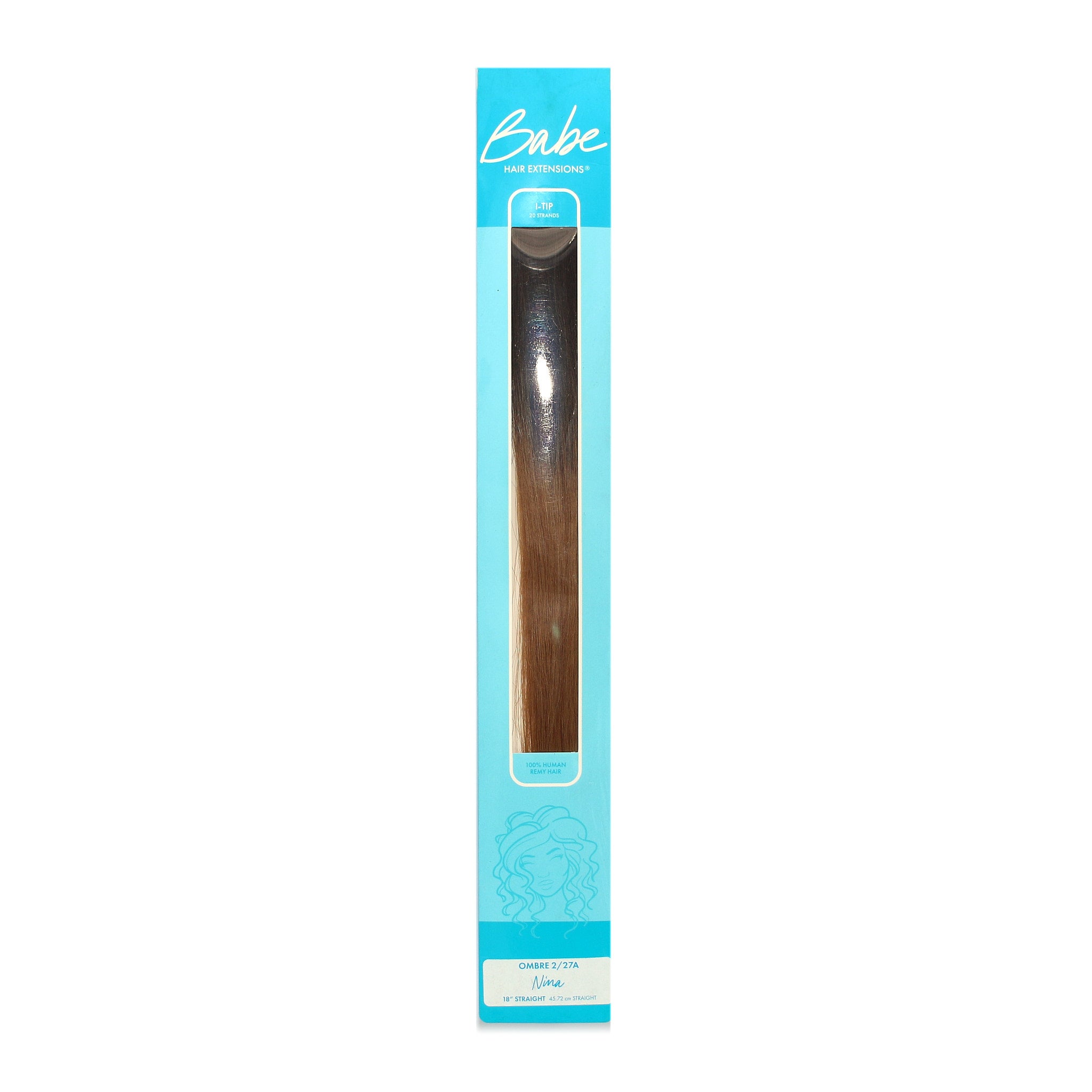 100% Human Remy Hair I-Tip Extensions - 20 Piece Ombre 2/27A 18