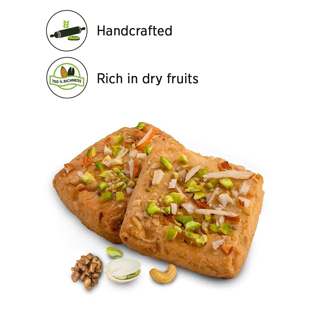 Premium Dry Fruit Cookies - Cashew Almond Pistachio Filled - 450g (18 Packs) | Healthy Snacks for Tea Time, Office, Gifting & Family Sharing | BBRATS Chaayos Chai Time Snacks | Gift Hamper & Pack
