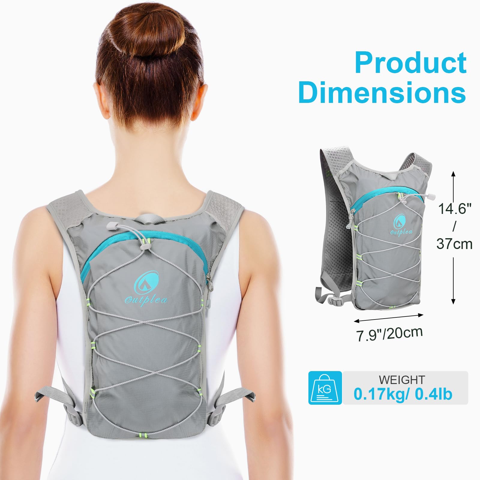 2L Hydration Backpack - Lightweight Water Vest for Running, Hiking, Camping & Biking | Unisex Hydropack with Removable Bladder | Perfect for Outdoor Adventures, Marathons & Festivals