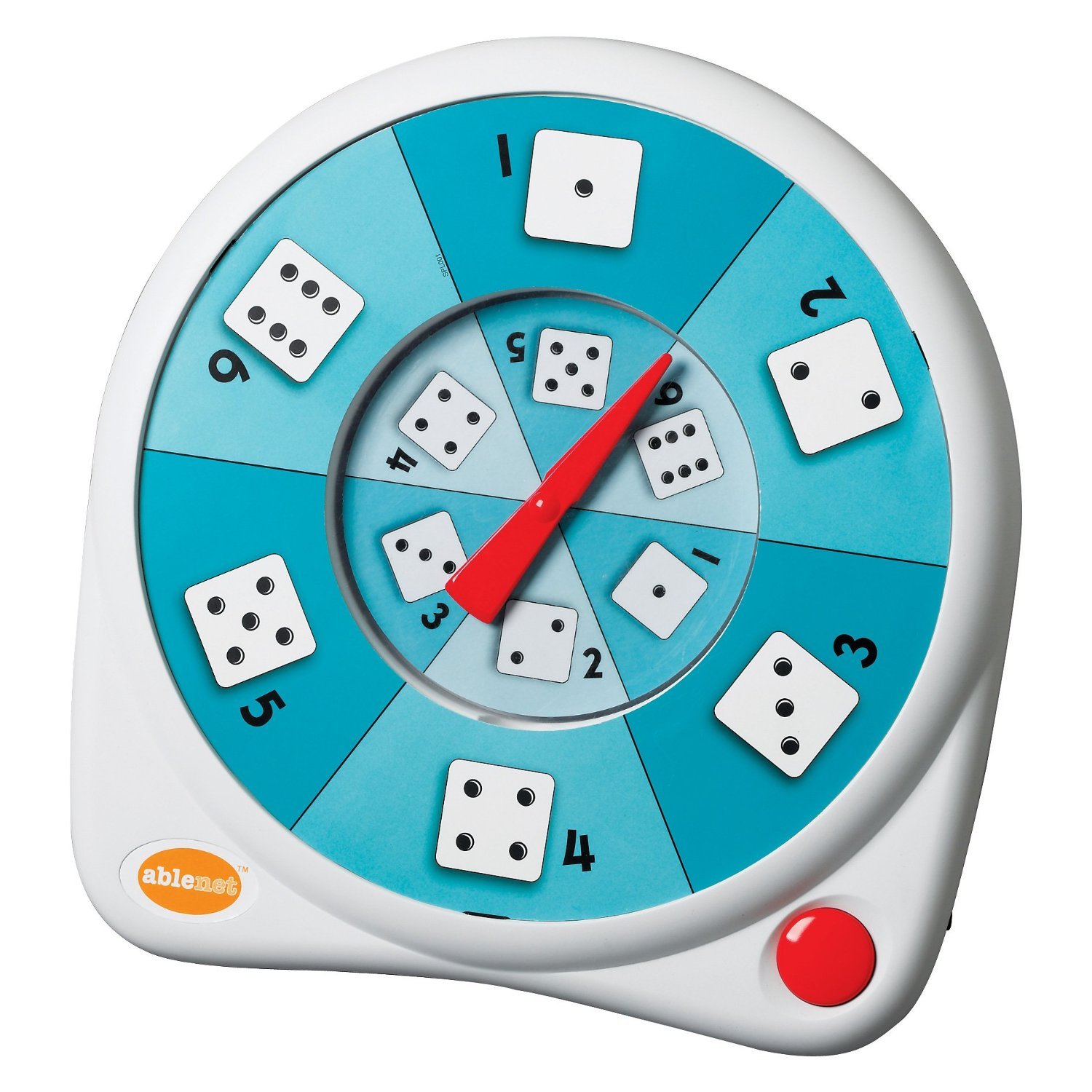 AbleNet All-Turn-It Spinner with Dice Overlay Set - Switch Adapted Board Games for Special Needs Kids - Inclusive Play & Learning Toys for Classroom, Therapy & Home Use