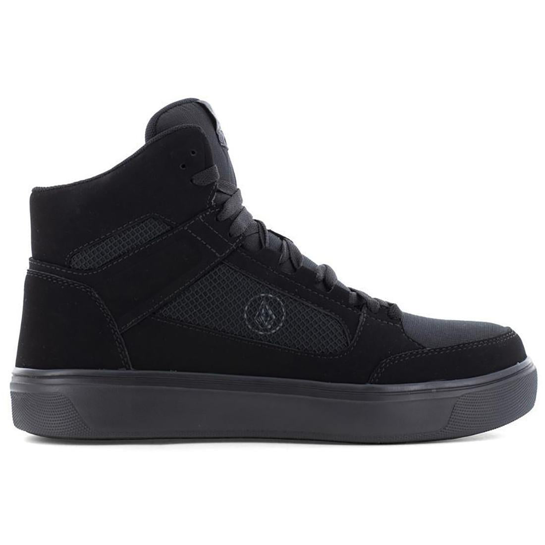 Black Composite Toe Mid-Cut Skate Work Boots - Durable Safety Shoes for Construction, Warehouse & Outdoor Work