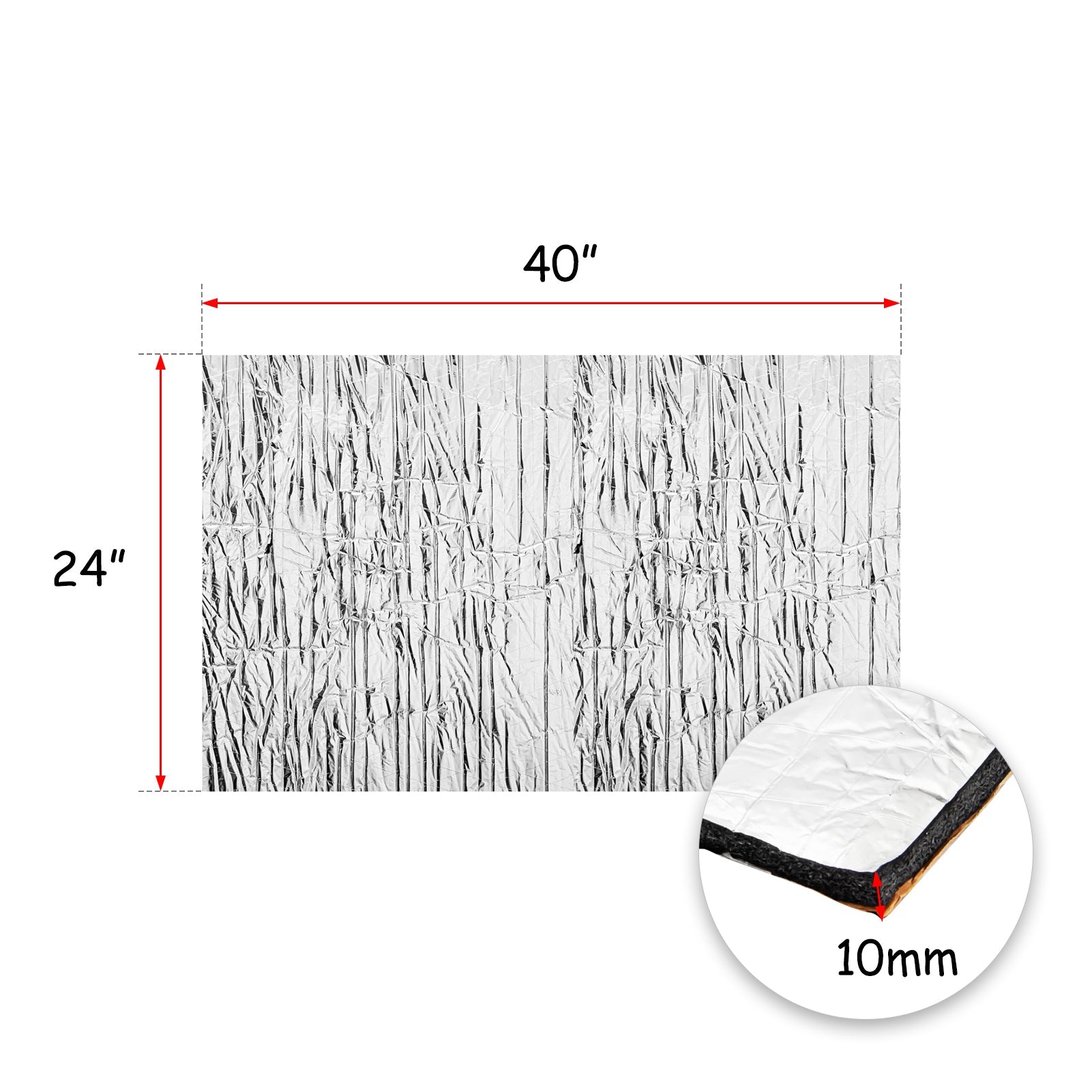 24x40 Inch (394mil) Self-Adhesive Sound Deadener Mat - Heat Shield & Noise Insulation for Motorcycle Engines - Perfect for Reducing Engine Noise & Heat in Cruisers, Touring Bikes & Custom Builds