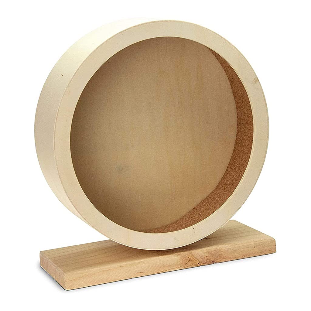 Silent Wooden Hamster Exercise Wheel - Small Size Running Toy for Guinea Pigs, Gerbils, Mice & Chinchillas - Perfect for Cage Entertainment & Quiet Nighttime Play