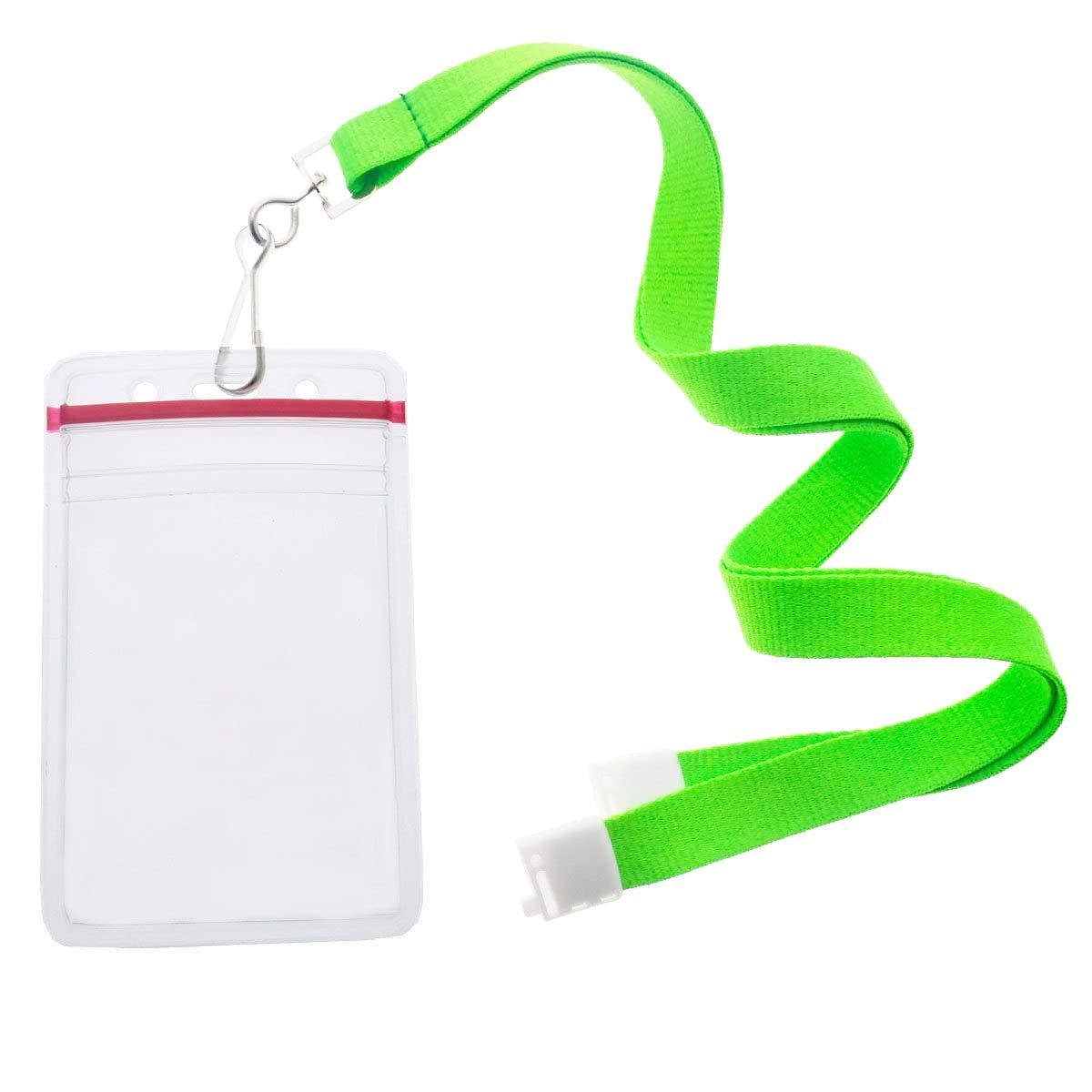 Bright Neon Lanyards with Badge Holder - 12 Pack for Cruise, Theme Park & School IDs