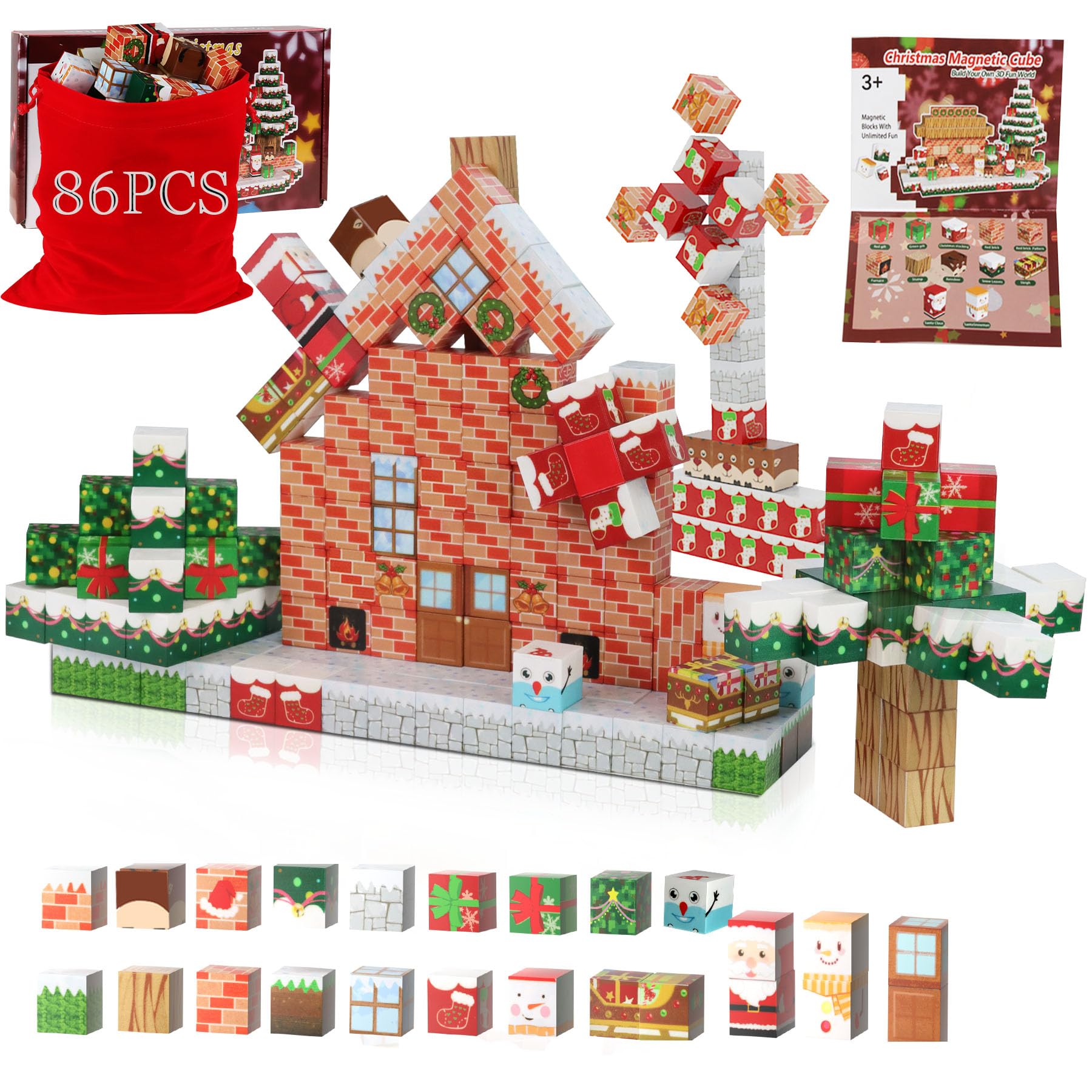 86Pcs Magnetic Building Blocks Set - STEM Educational Construction Toys for Toddlers & Kids Ages 3-8 | Sensory Learning Toys for Boys & Girls | Perfect Birthday Gifts | Great for Classroom, Home Play & Creative Development