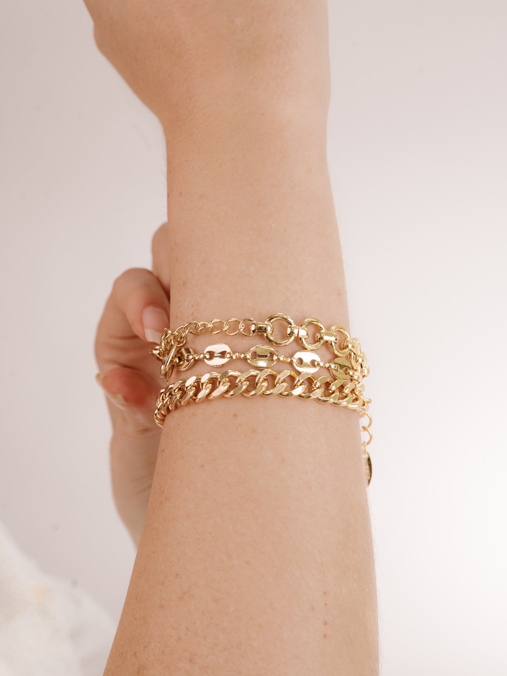 Might & Chain Bracelet Set for Women - Stainless Steel Adjustable Bangle Cuff Jewelry - Perfect for Everyday Wear, Gifts & Special Occasions